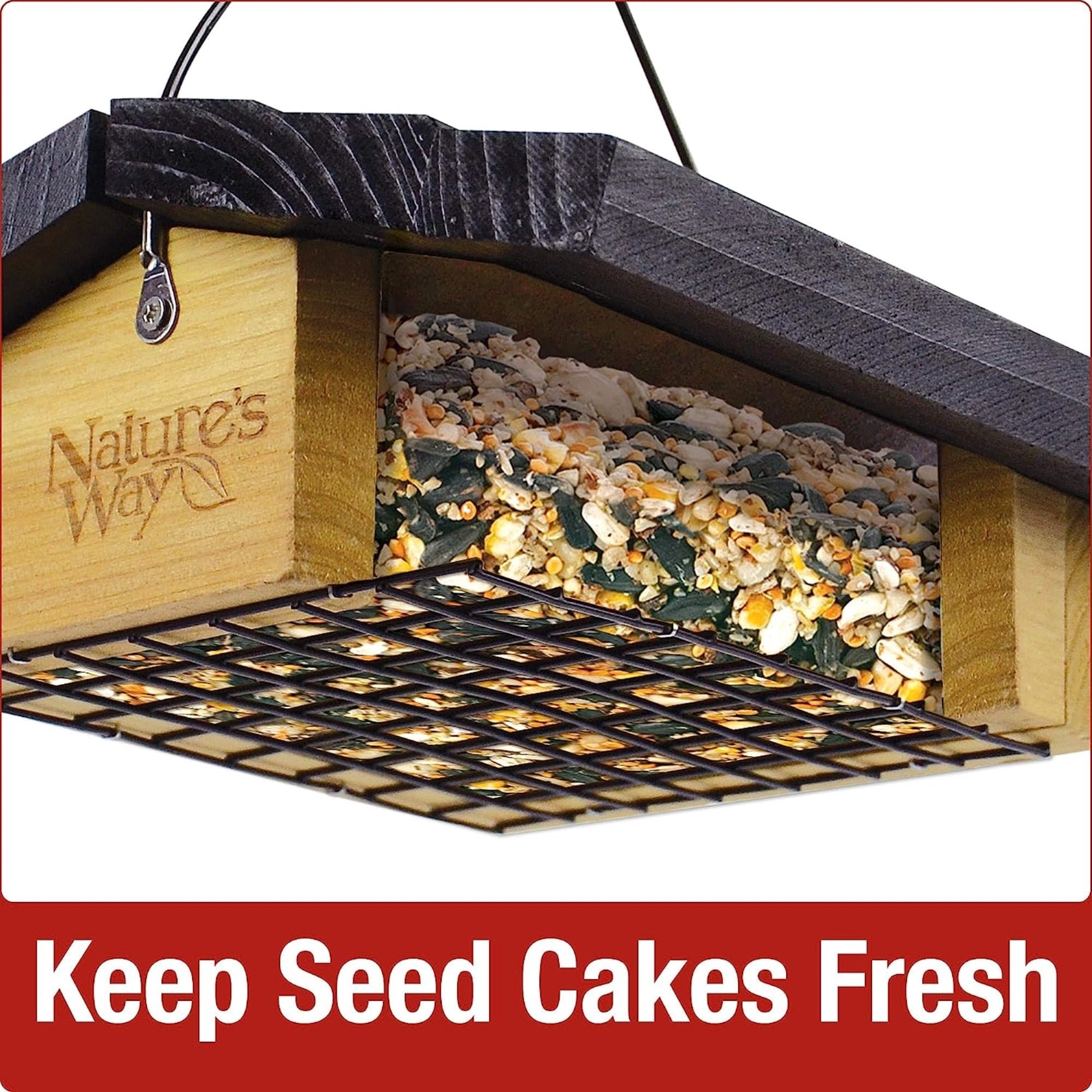 Nature's Way Cedar Upside Down Seed Cake Feeder
