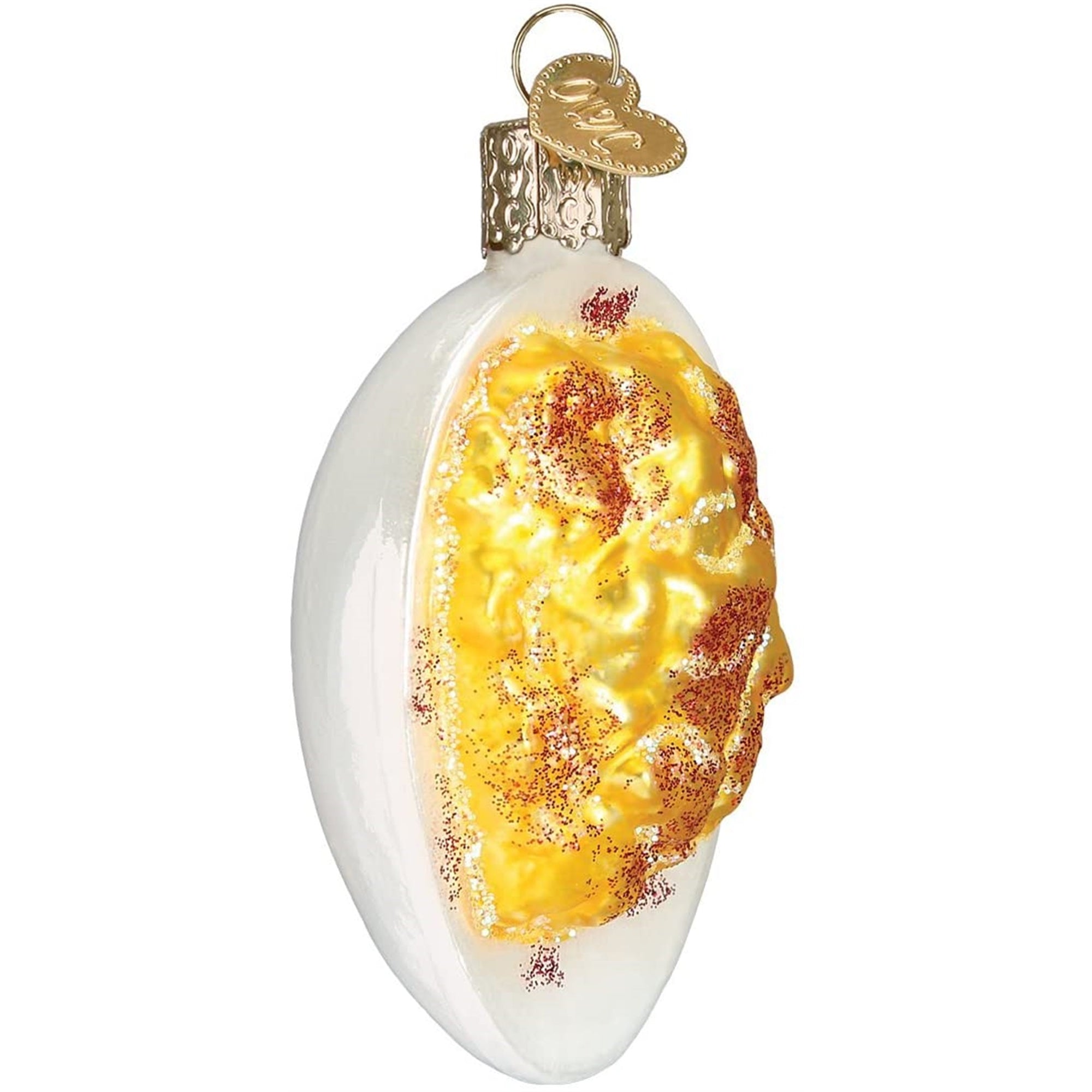 Old World Christmas Glass Blown Ornament Deviled Egg, 3"