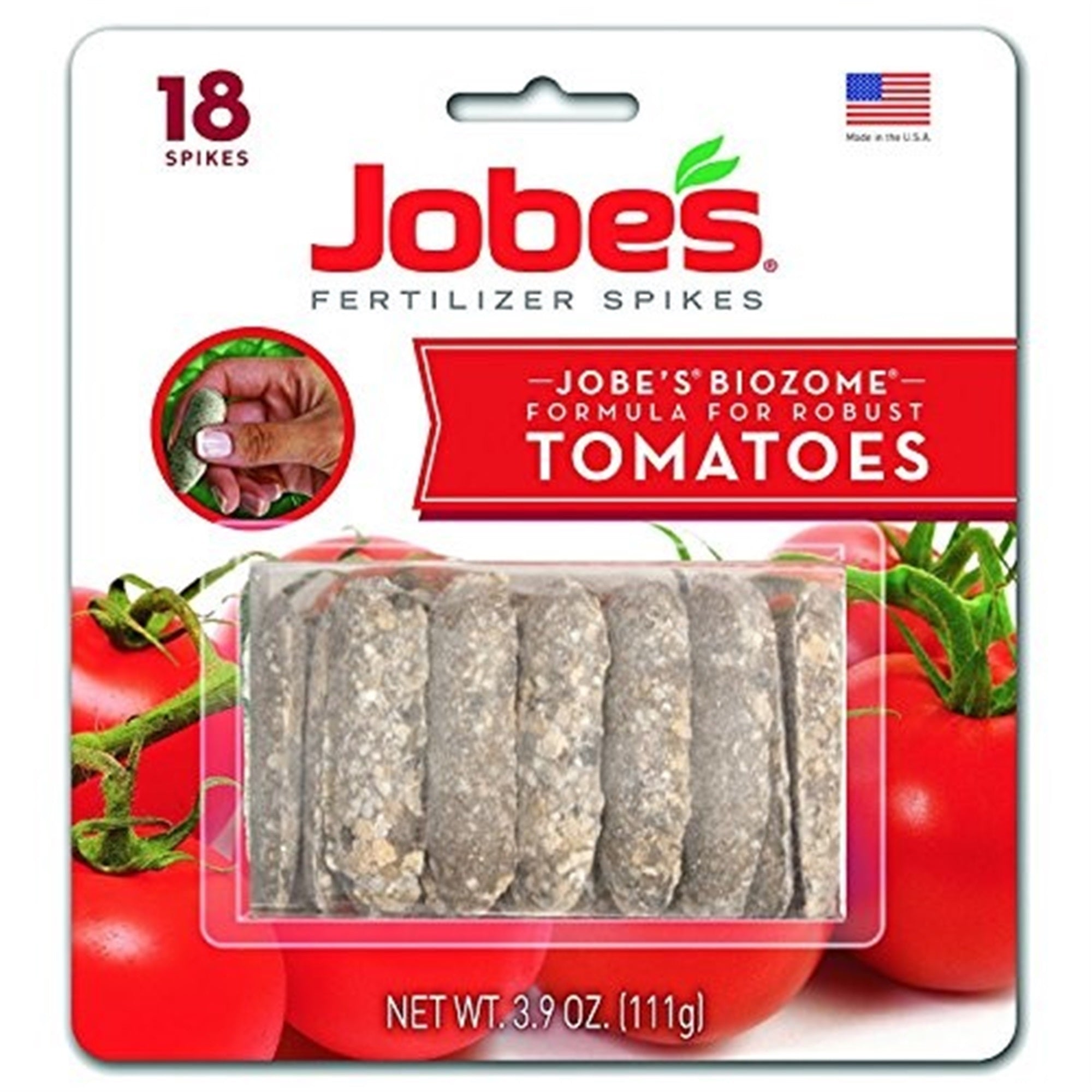 Jobes 6-18-6 Time Release Fertilizer Spikes for All Tomato Plants, 18 Spikes