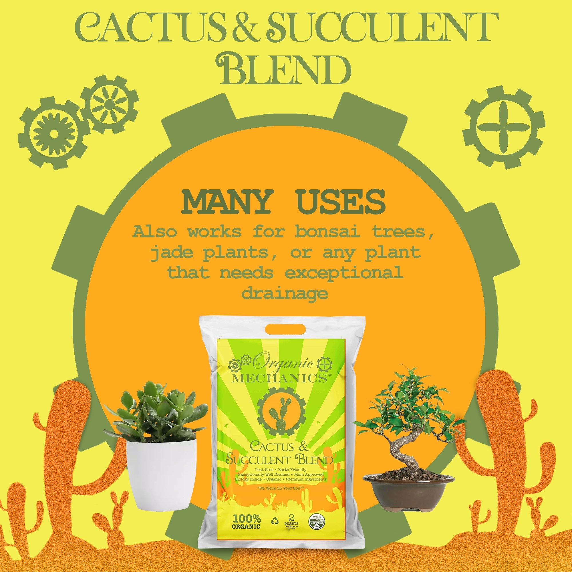 Organic Mechanics Ground Cactus and Succulent Blend