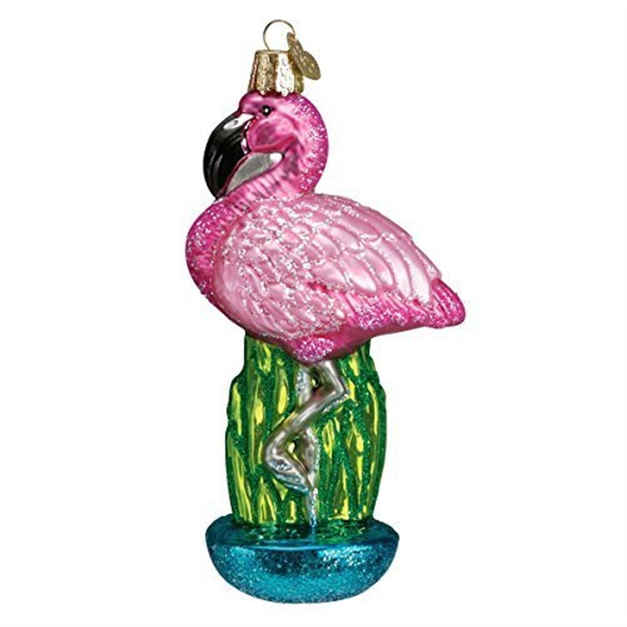 Old World Christmas Glass Blown Ornament for Christmas Tree, Flamingo