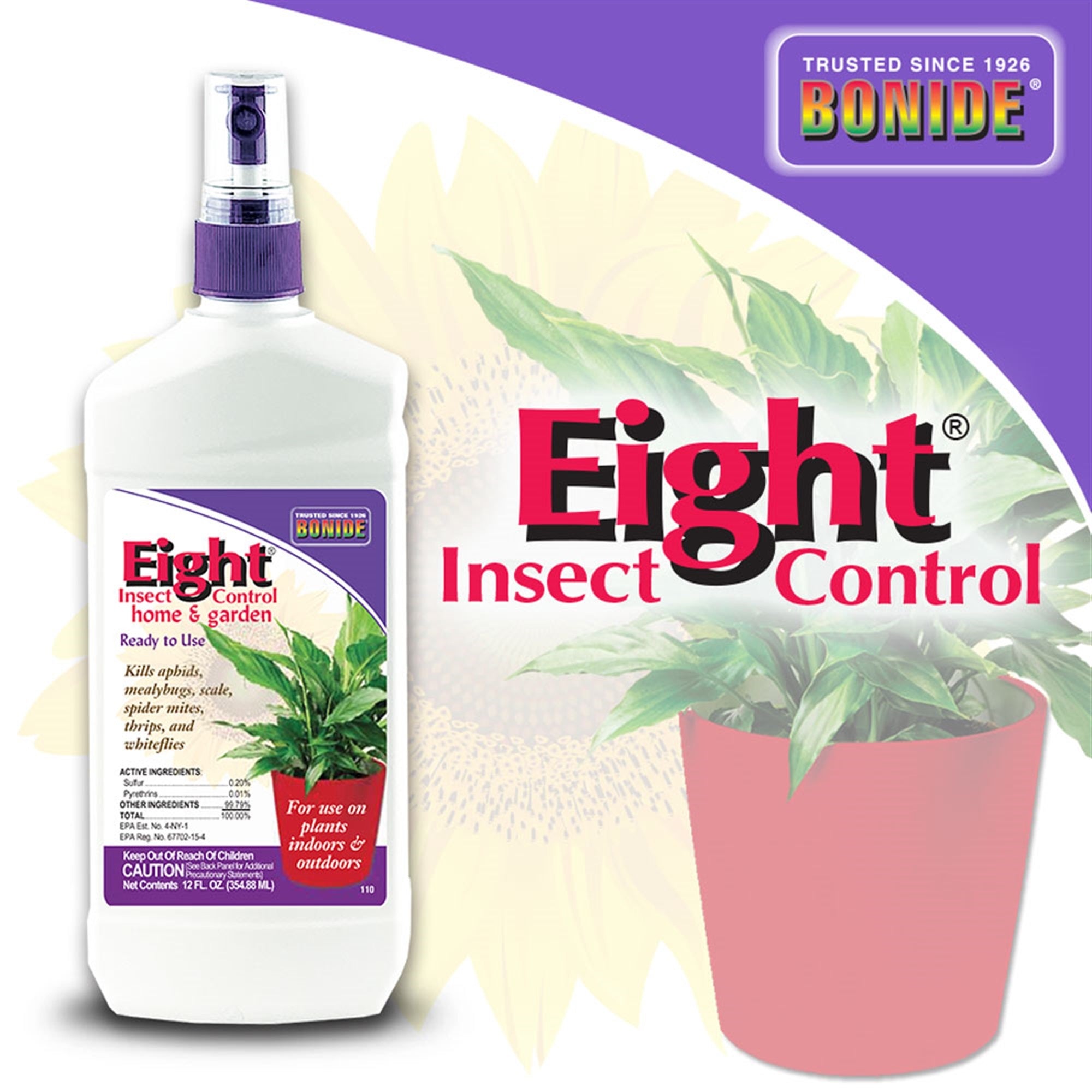 Bonide Eight Insect Control Home & Garden RTU Spray Application, 12 oz