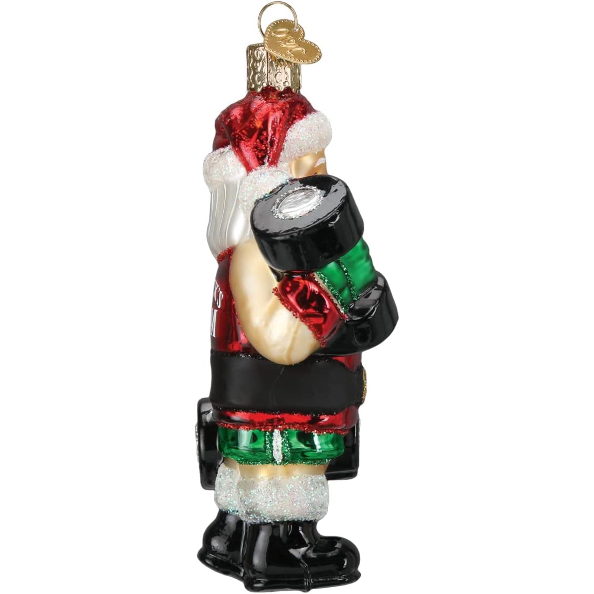 Old World Christmas Glass Blown Bodybuilder Santa Claus Ornament, 4.75"