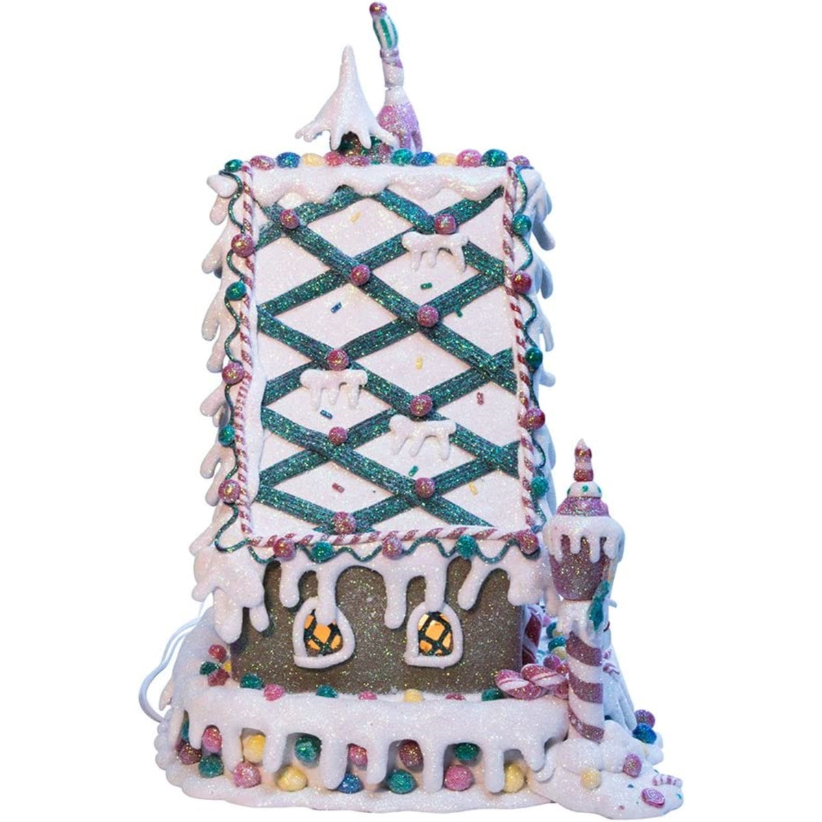 Kurt Adler Clay-Dough Christmas Gingerbread Inn, Lighted, 13"