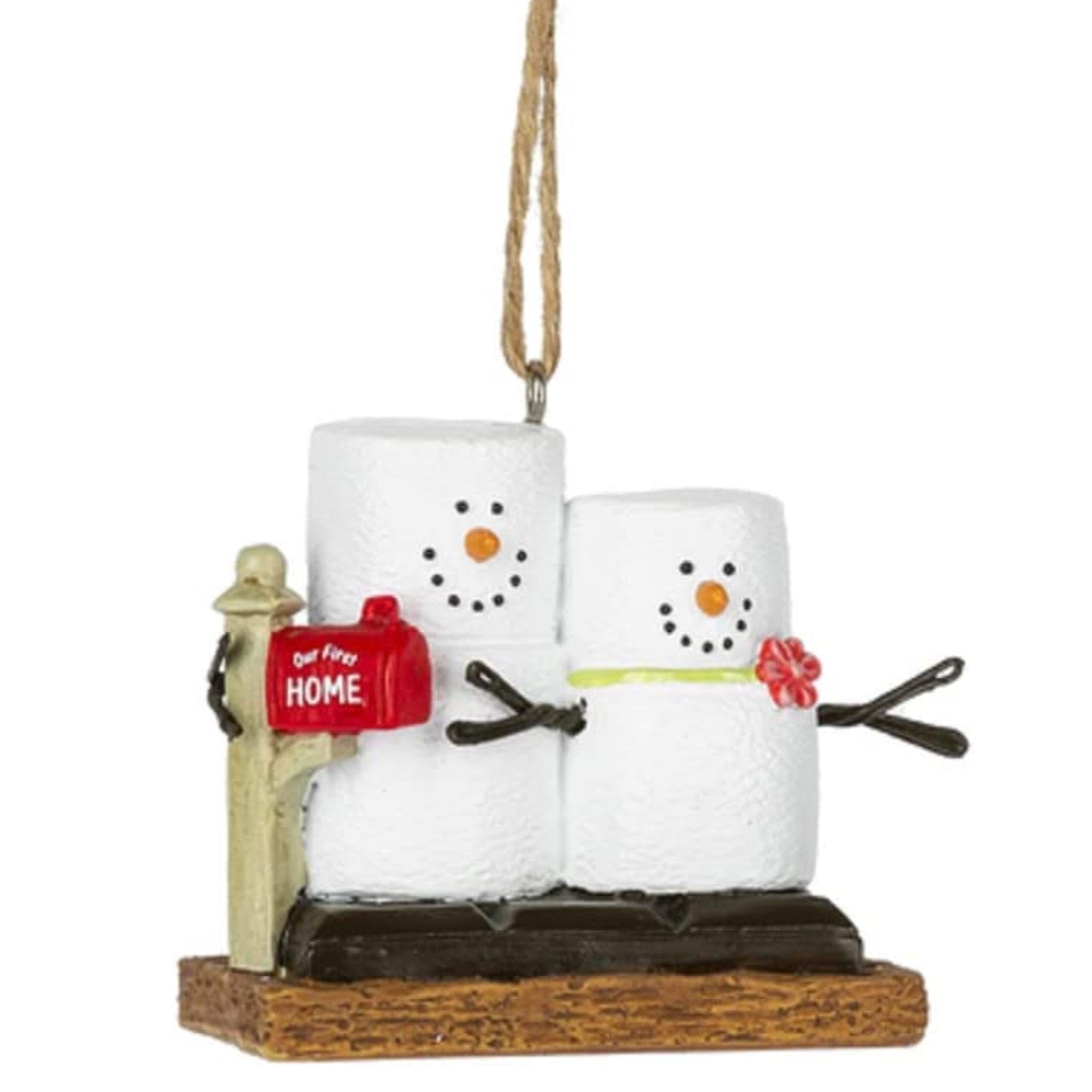 Ganz Smores First Home Snowman Resin Holiday Christmas Ornament, 2.25"