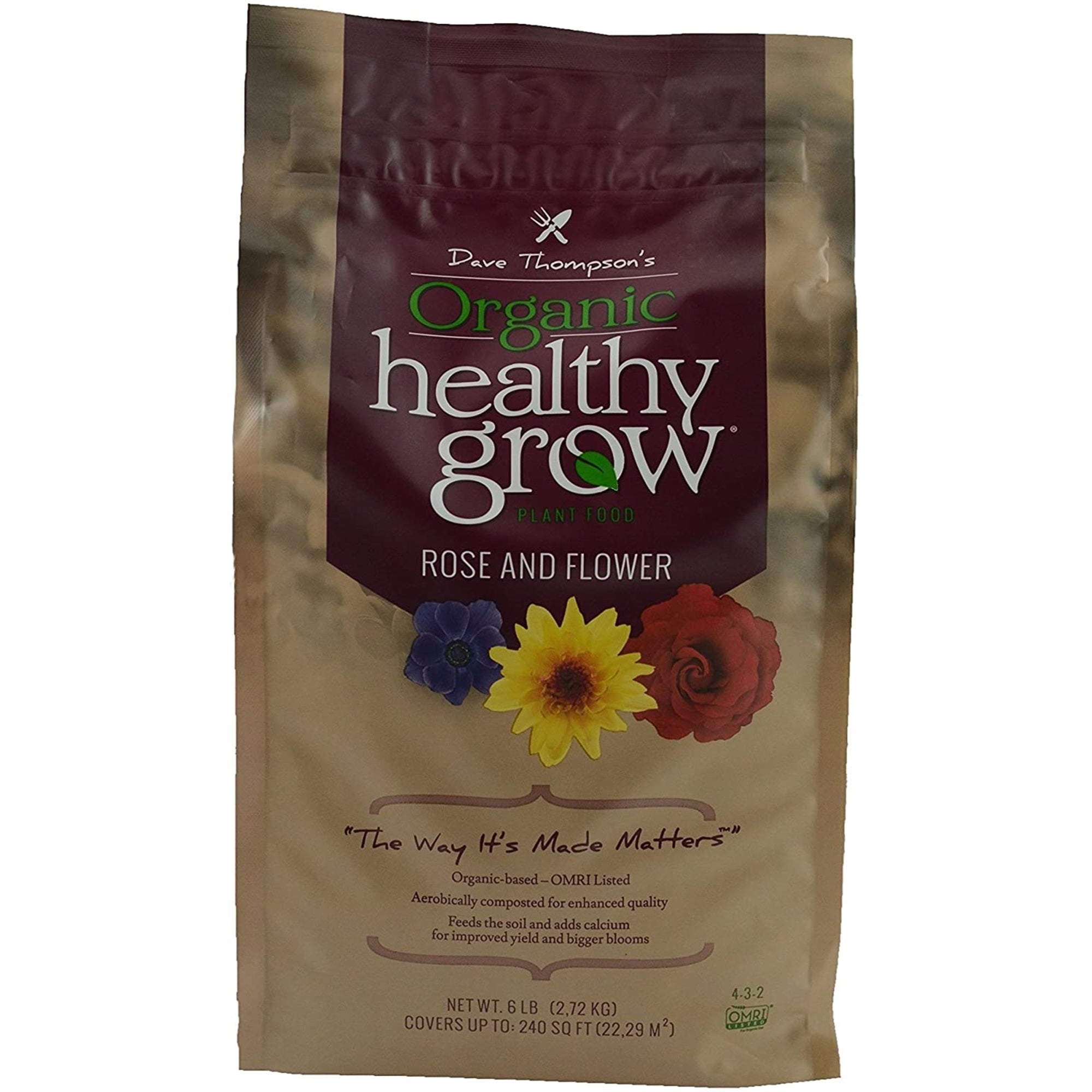 Dave Thompson's Organic Healthy Grow Rose and Flower Fertilizer, 6 lb