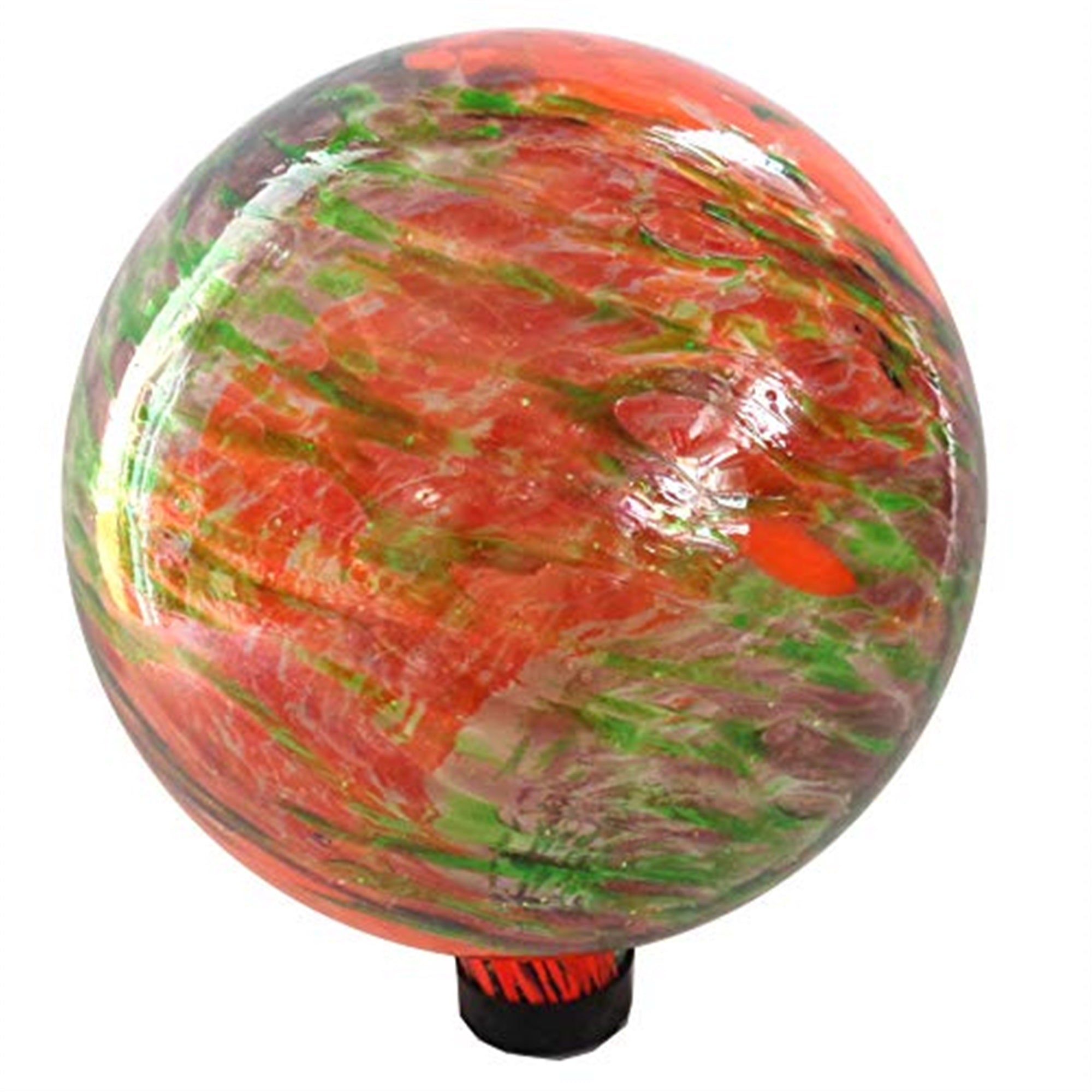 Gardener Select Glass Outdoor Decor Gazing Globe, Red, 10 inch