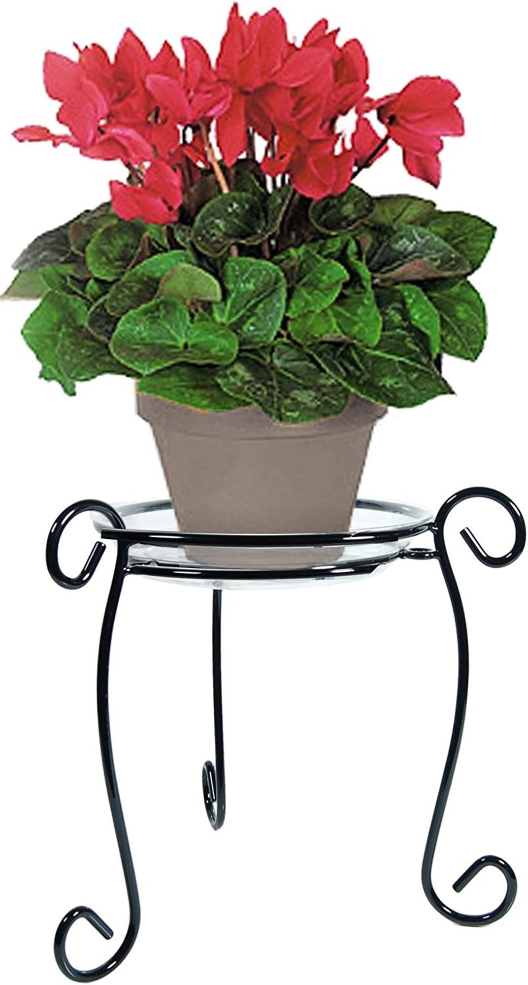 Plastec Simply Perfect Metal Plant Stand, Black 13" H