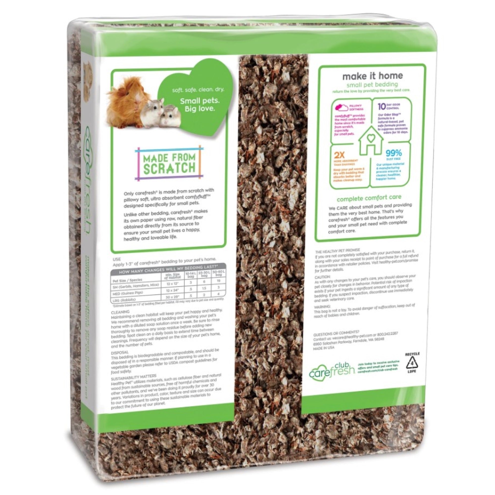Carefresh Small Pet Soft Paper Bedding, Natural, 60L