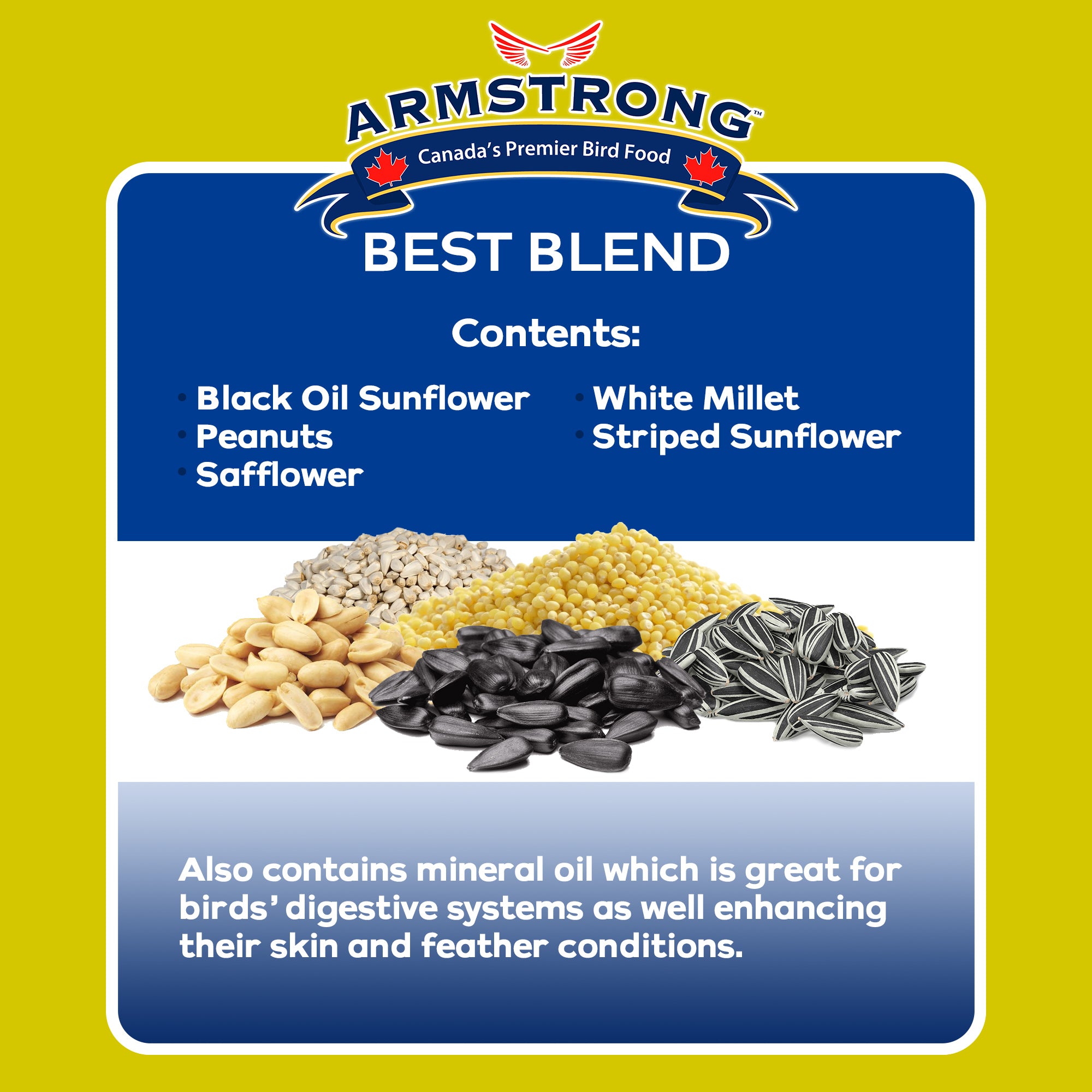 Armstrong Wild Bird Food Best Blend Bird Seed Mix, 20lbs