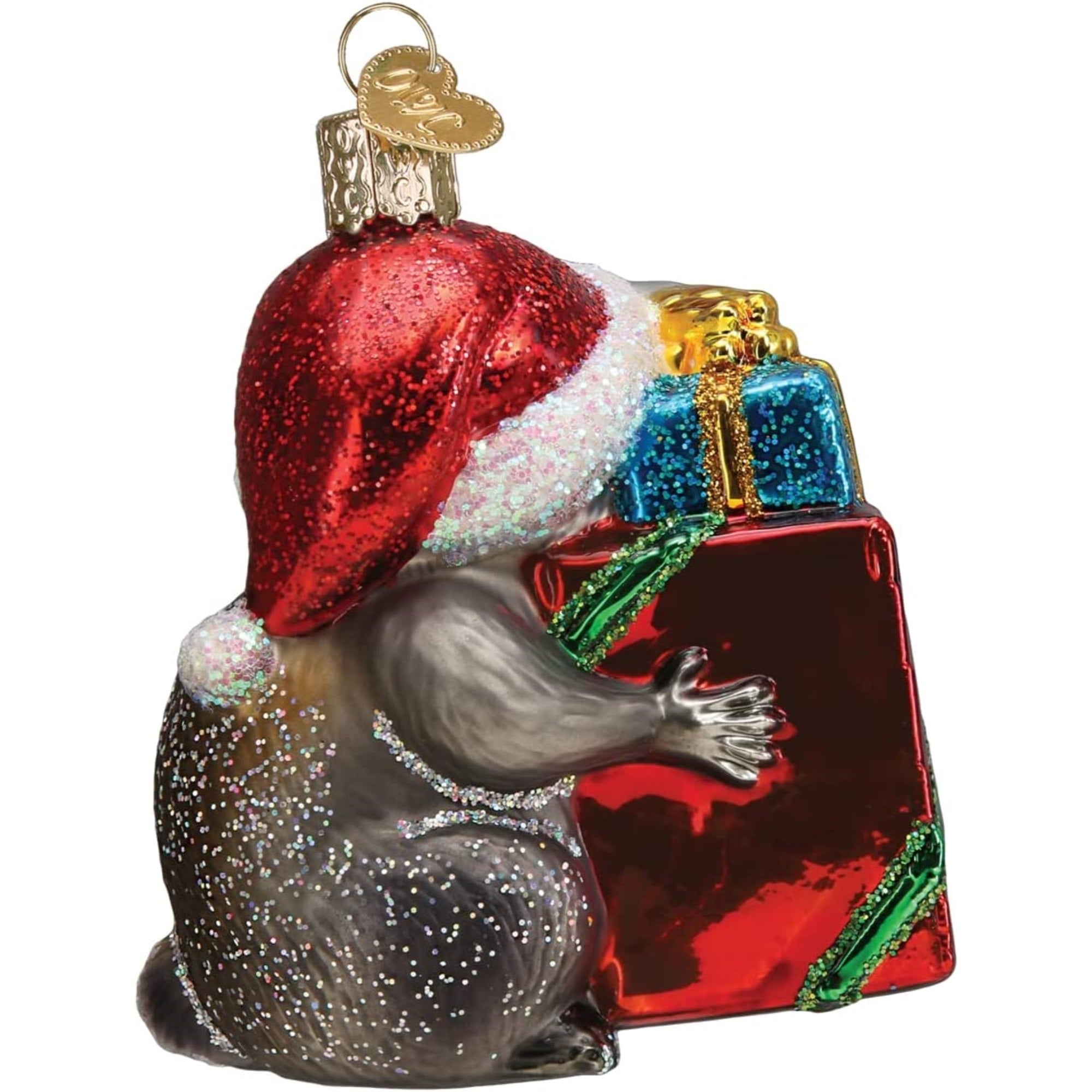 Old World Christmas Christmas Bandit Raccoon Blown Glass Holiday Ornament For Tree