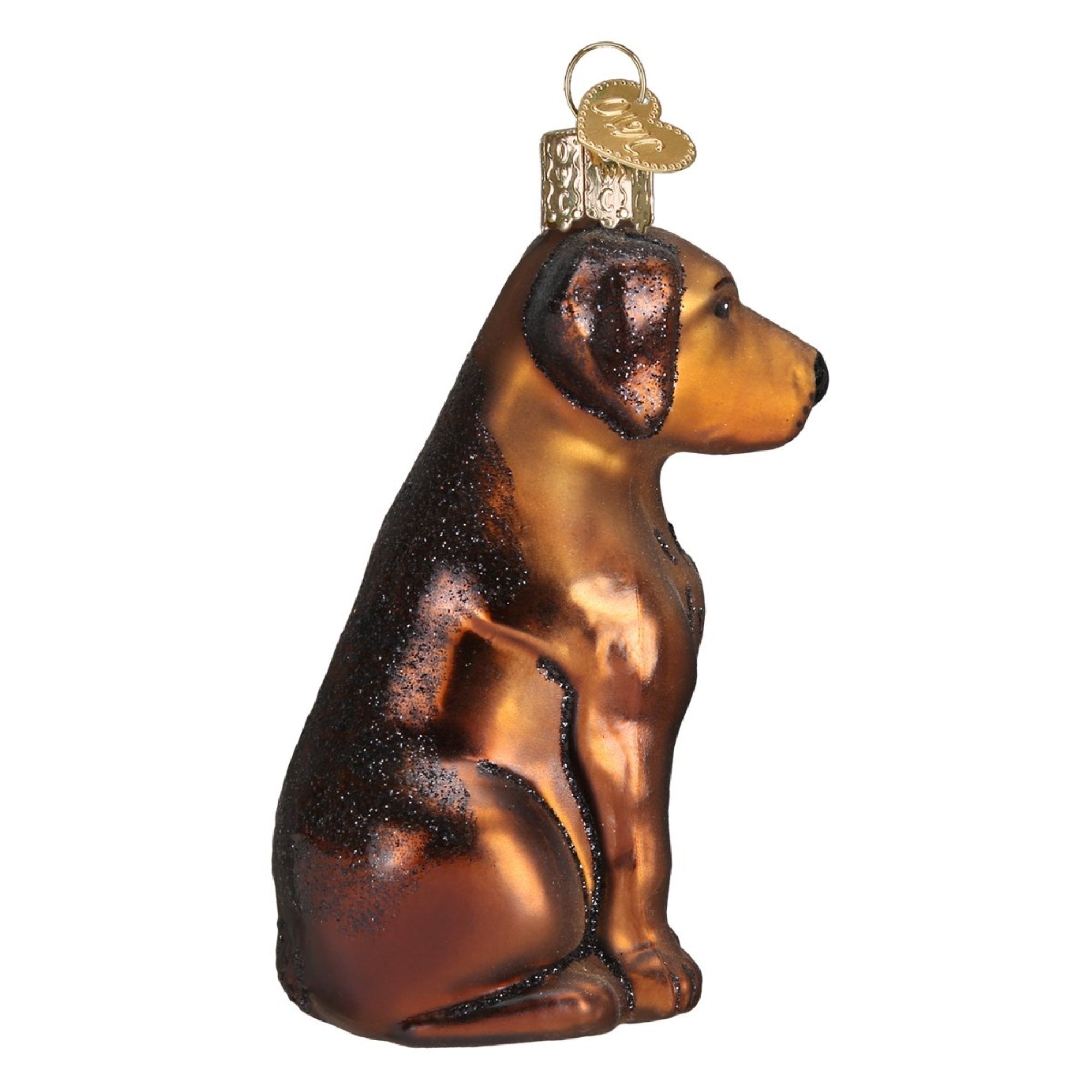 Old World Christmas Glass Blown Chocolate Labrador Ornament