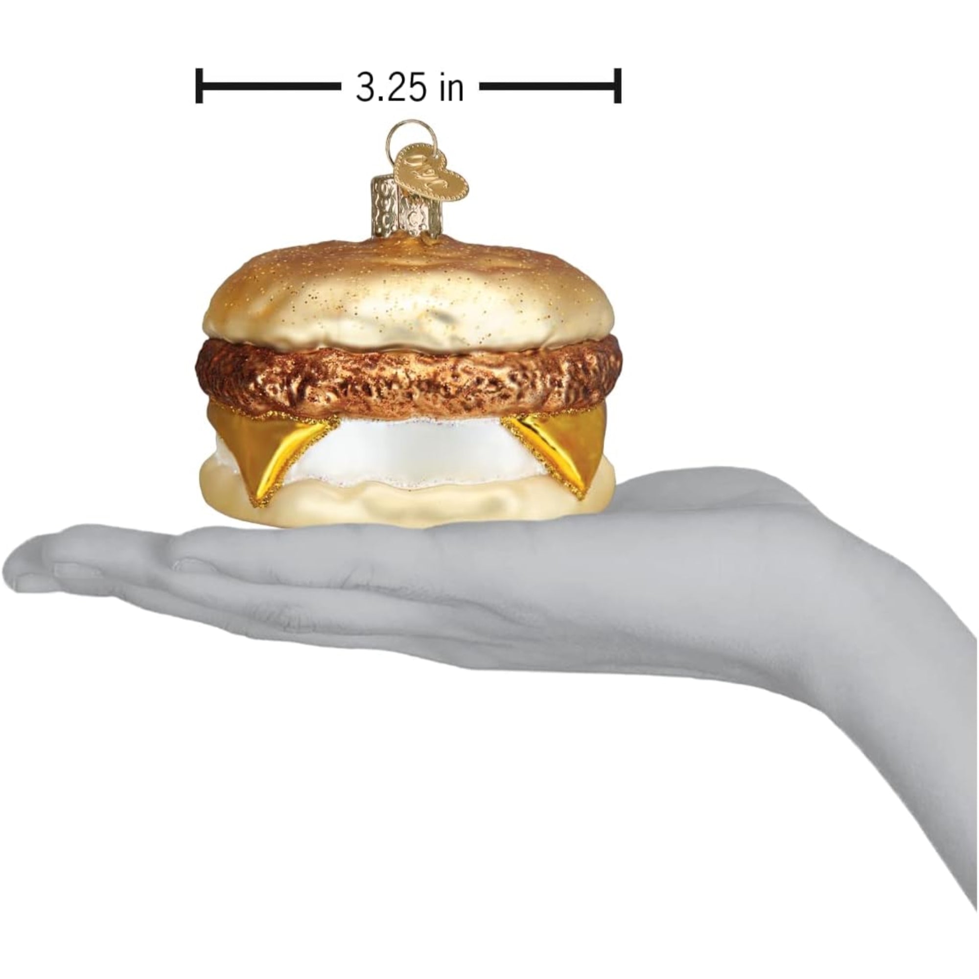 Old World Christmas Breakfast Sandwich Blown Glass Holiday Ornament