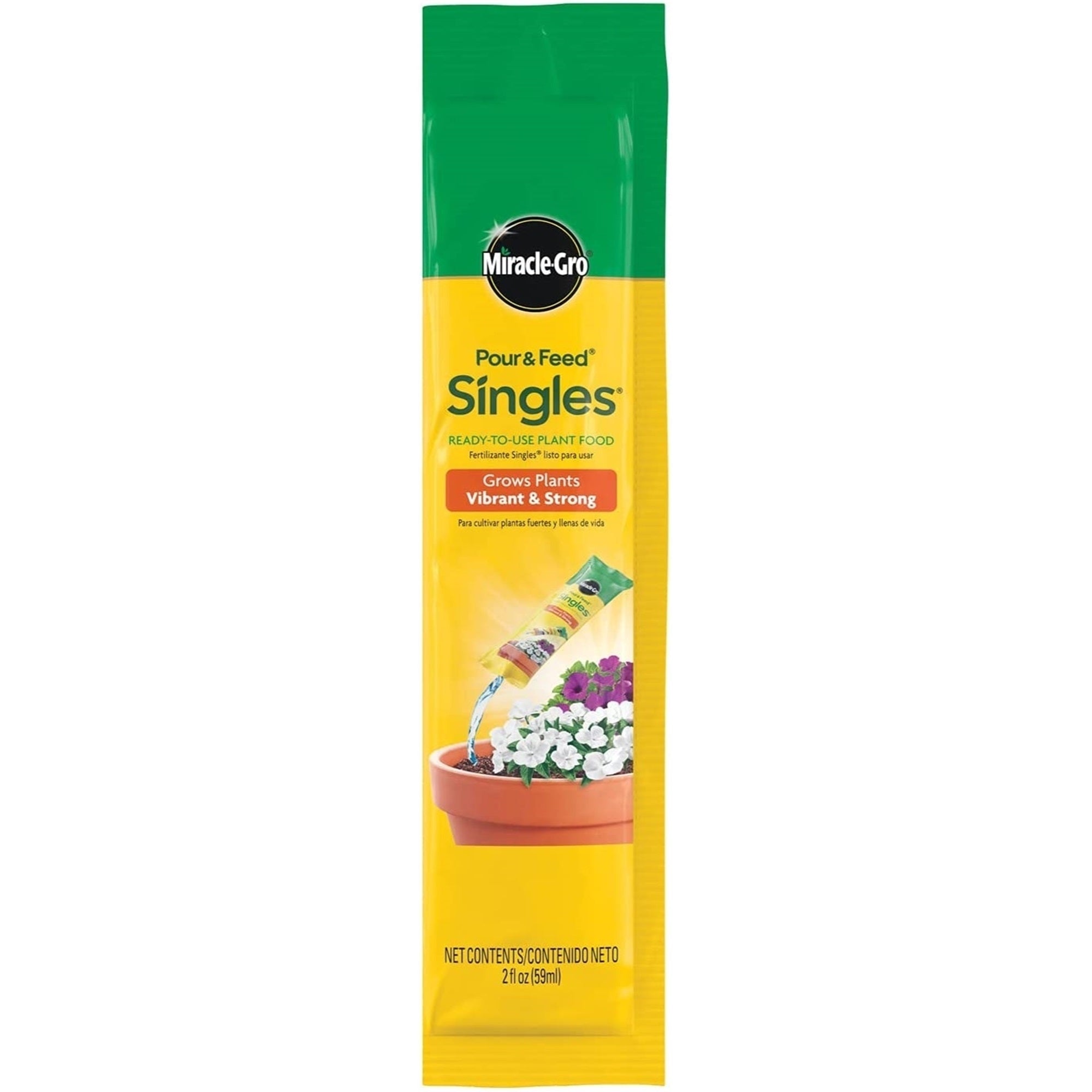 Scotts Miracle-Gro Pour and Feed Singles, RTU Plant Food, 1 Packet, 2 oz