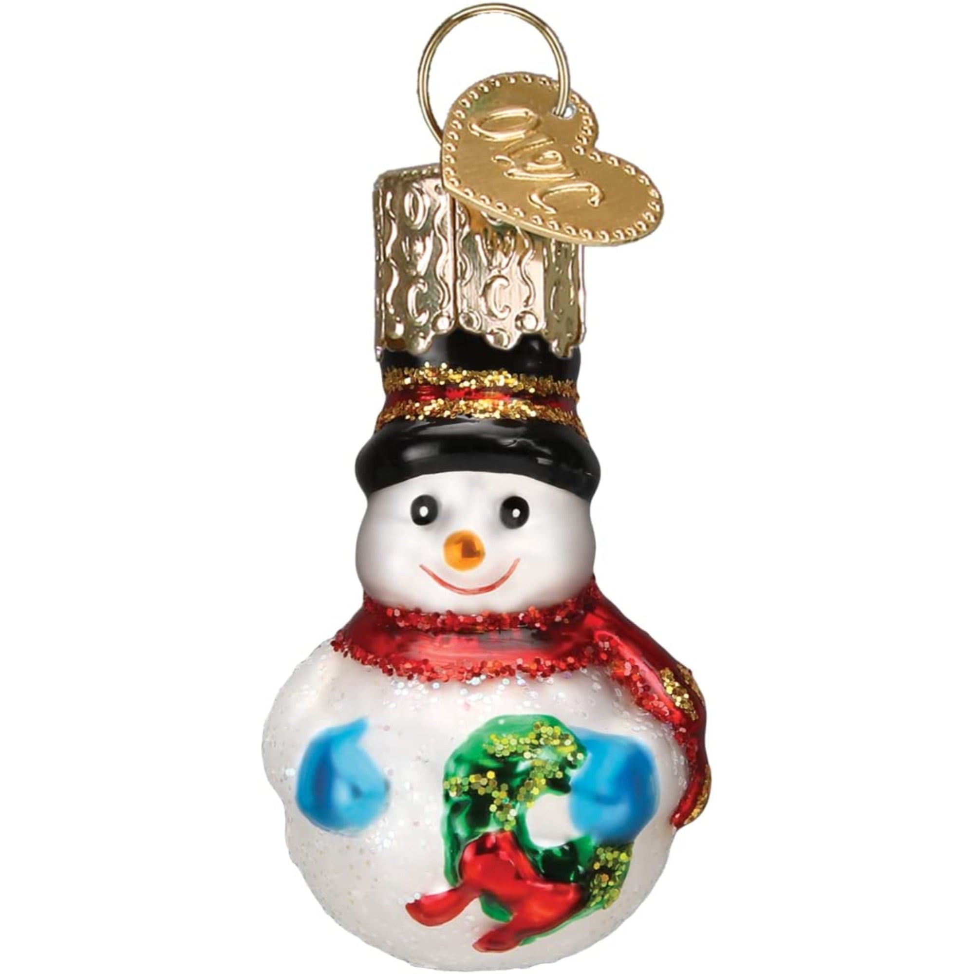 Old World Christmas Mini Glass Blown Snowman Ornament, 2"