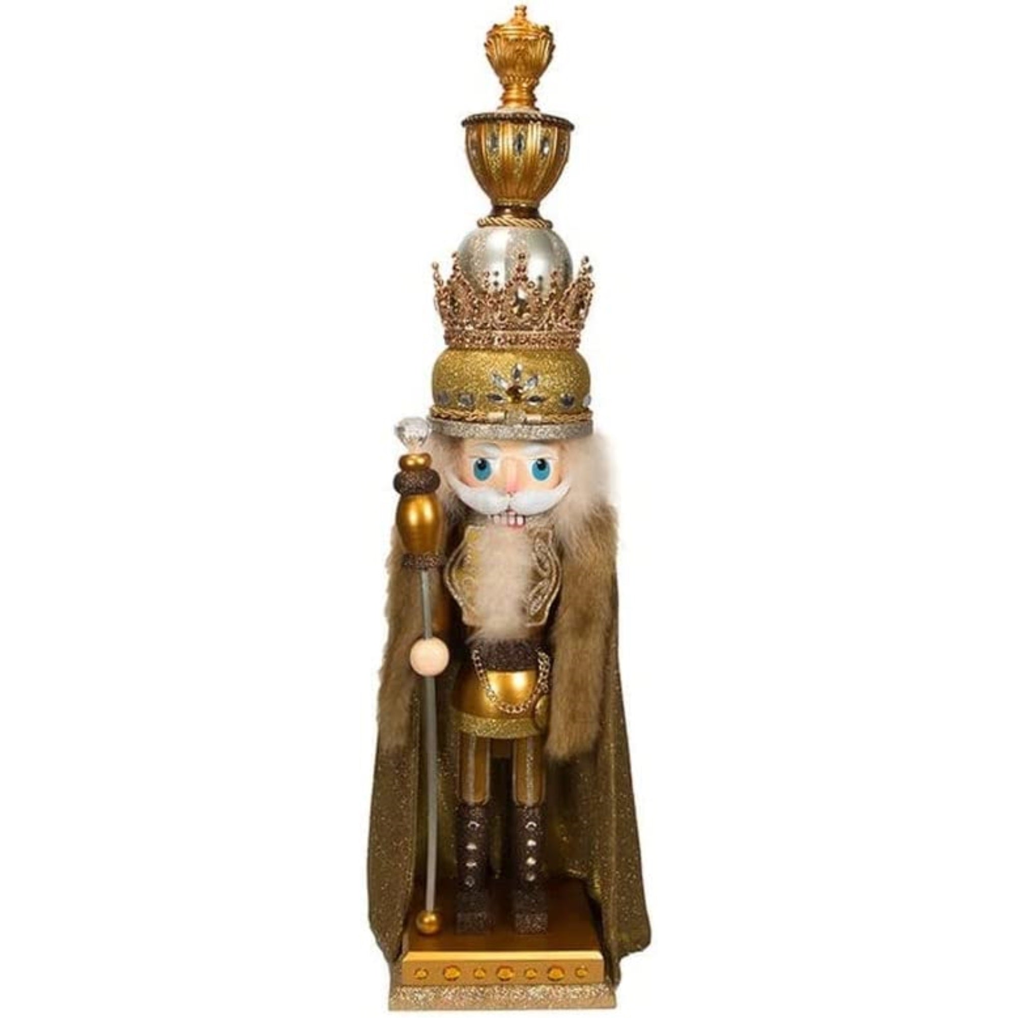 Kurt Adler Hollywood Gold King Nutcracker Christmas Decoration, 36"