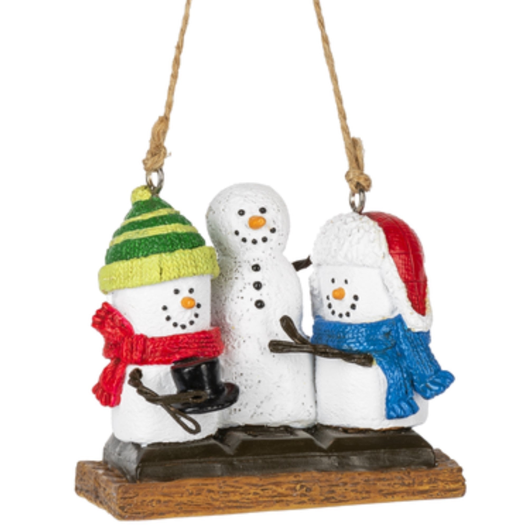 Ganz Smores Building Snowman Snowman Resin Holiday Christmas Ornament, 2.5"