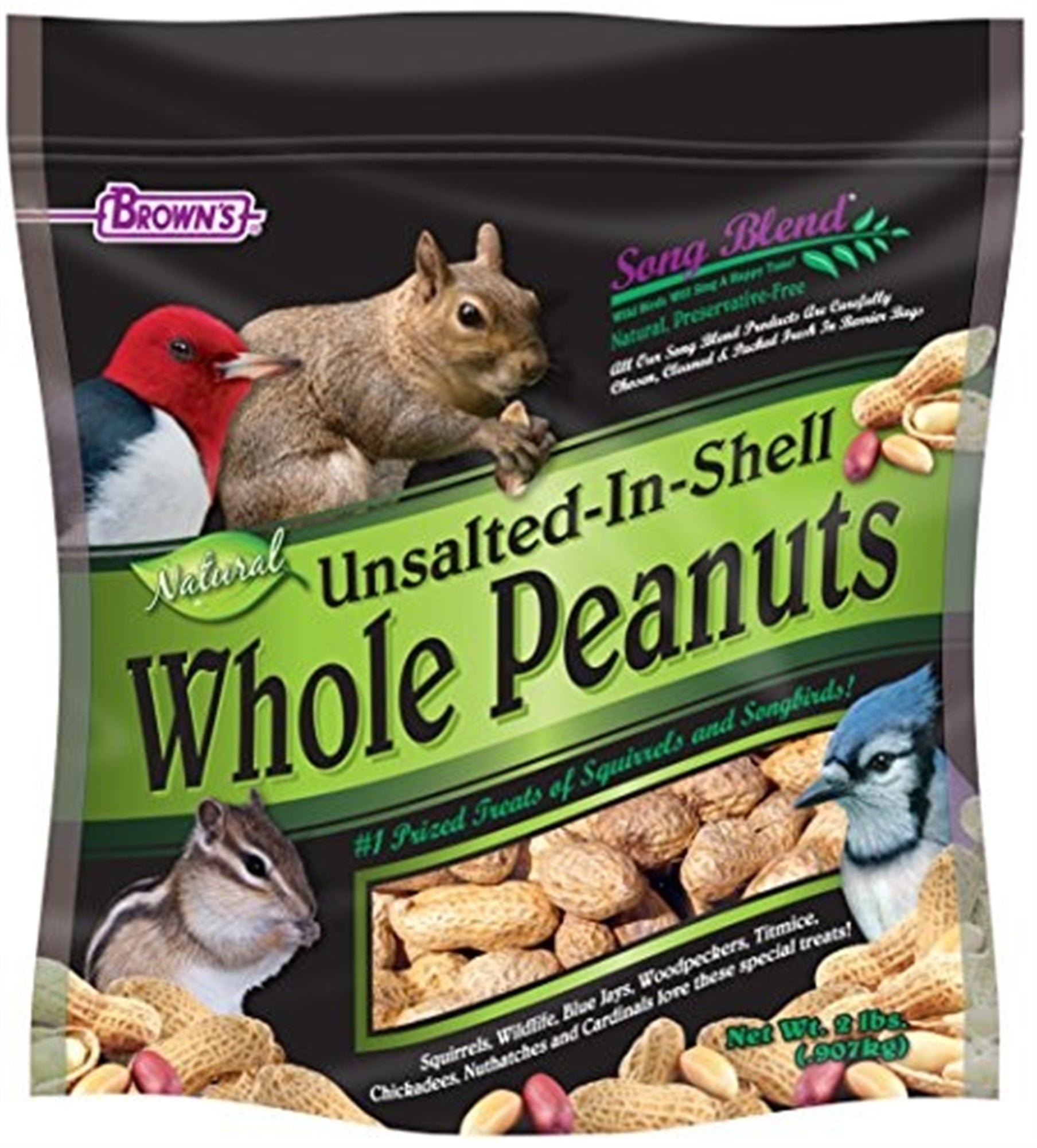 F.M.Brown's Song Blend Unsalted In-Shell Whole Peanuts, 2 lb