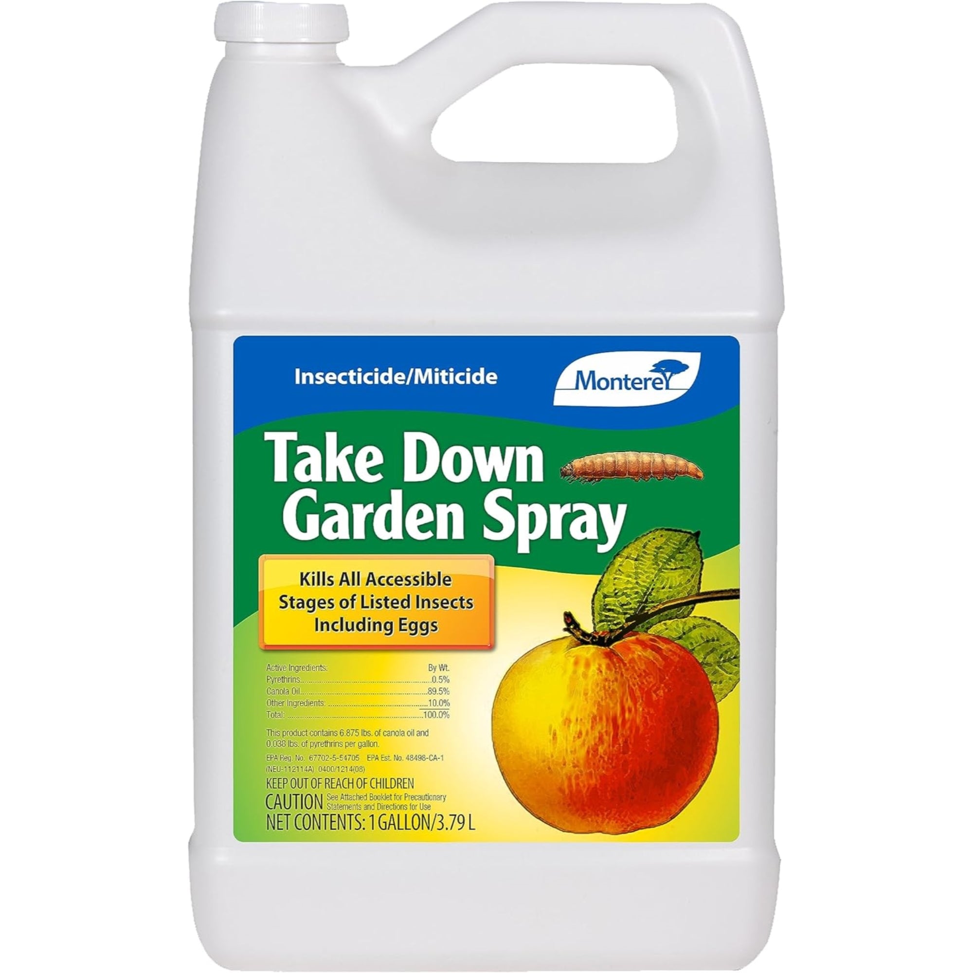 Monterey Take Down Garden Spray Liquid Insecticide and Miticide, 1 Gallon