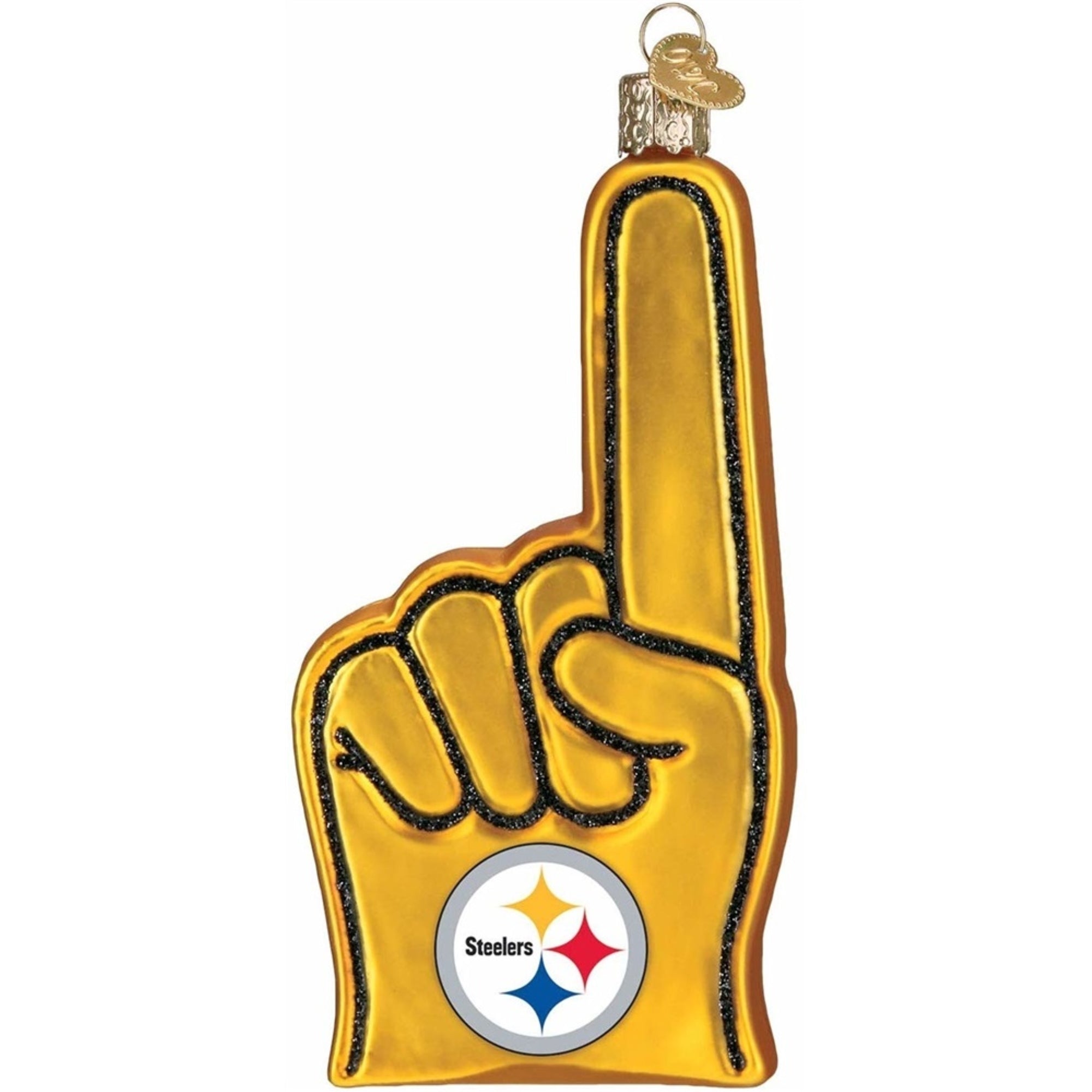Old World Christmas Pittsburgh Steelers Foam Fingr Ornament For Christmas Tree
