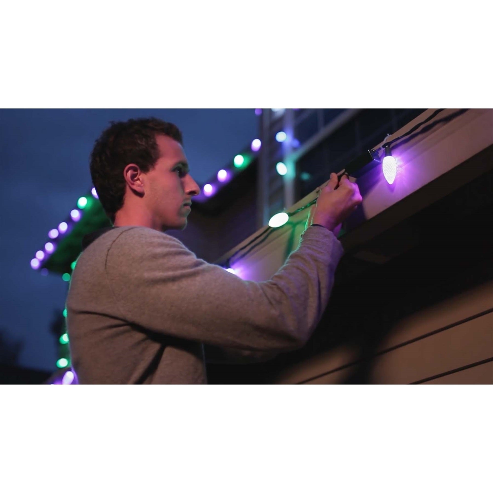 Lumenplay App-Enabled Lights, C7 Extender String 12 RGB LED Lights, 12.5 feet