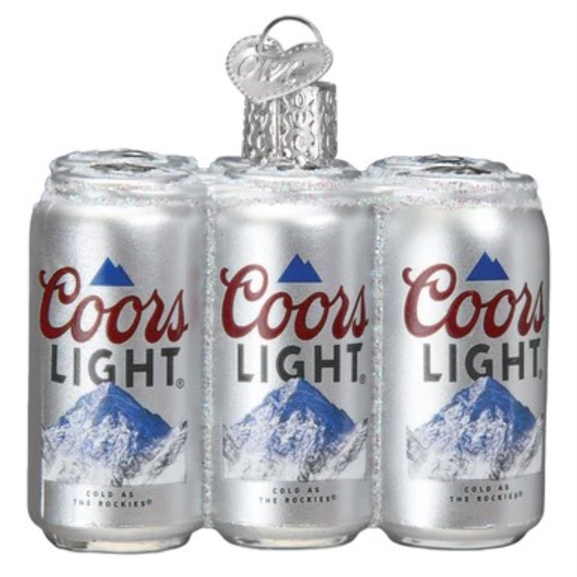 Old World Christmas Blown Glass Christmas Ornaments, Coors Light Six Pack