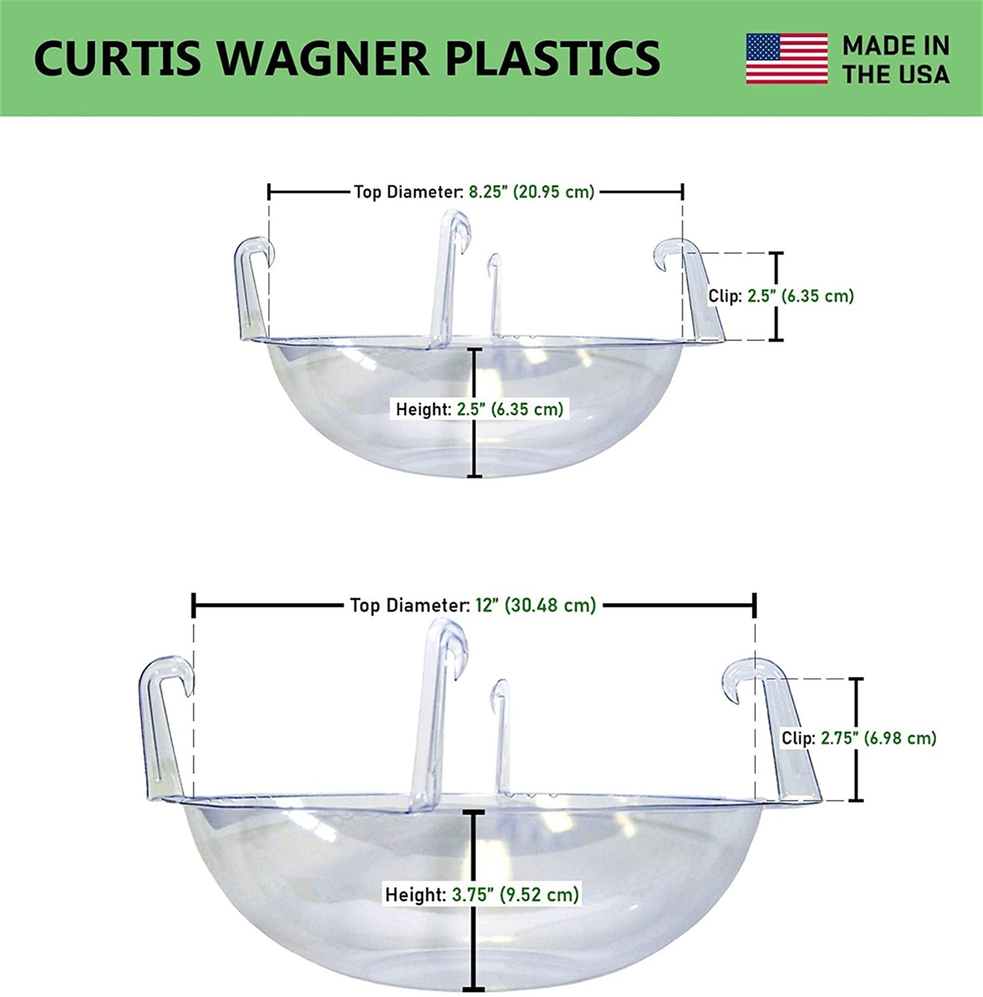 Curtis Wagner Plastics Clear Hanging Basket Drip Pan, 12-14" (1 Pack)