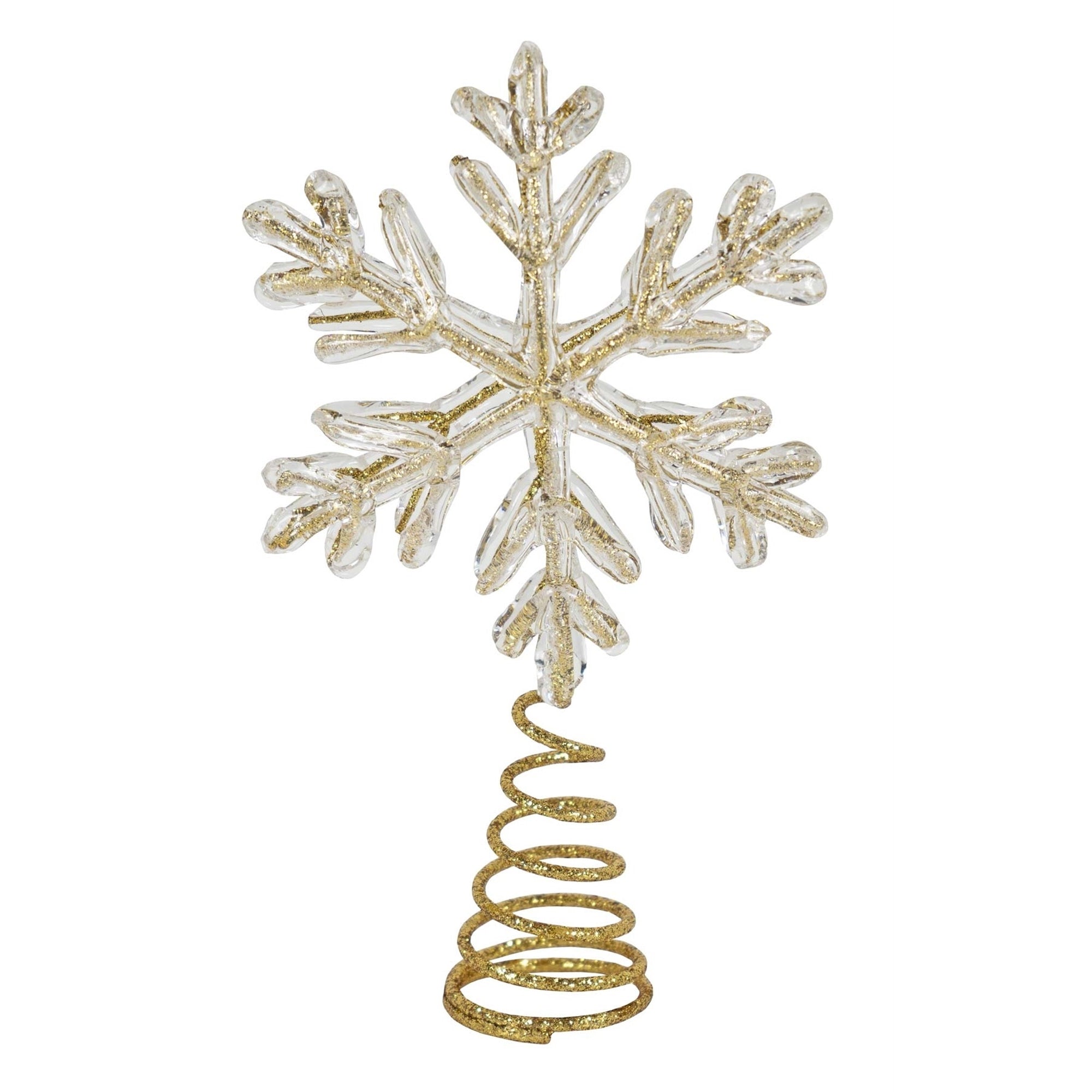 Kurt Adler Christmas/Holiday Snowflake Treetopper, Gold, 7" (1 Pack)