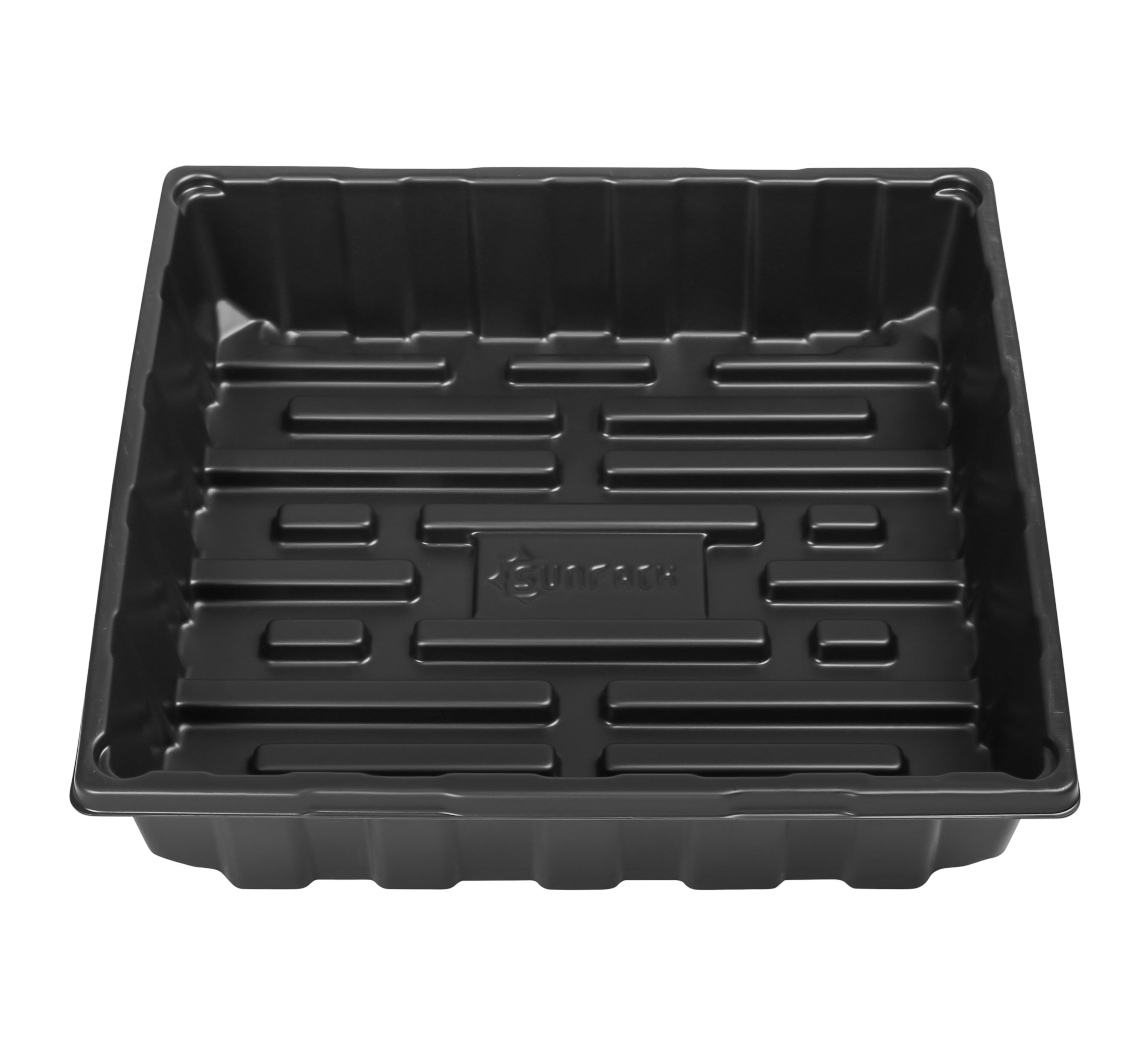 SUNPACK Indoor Gardening Extra Strength Plastic Seeding Tray for Greenhouses, Black, 2.5"