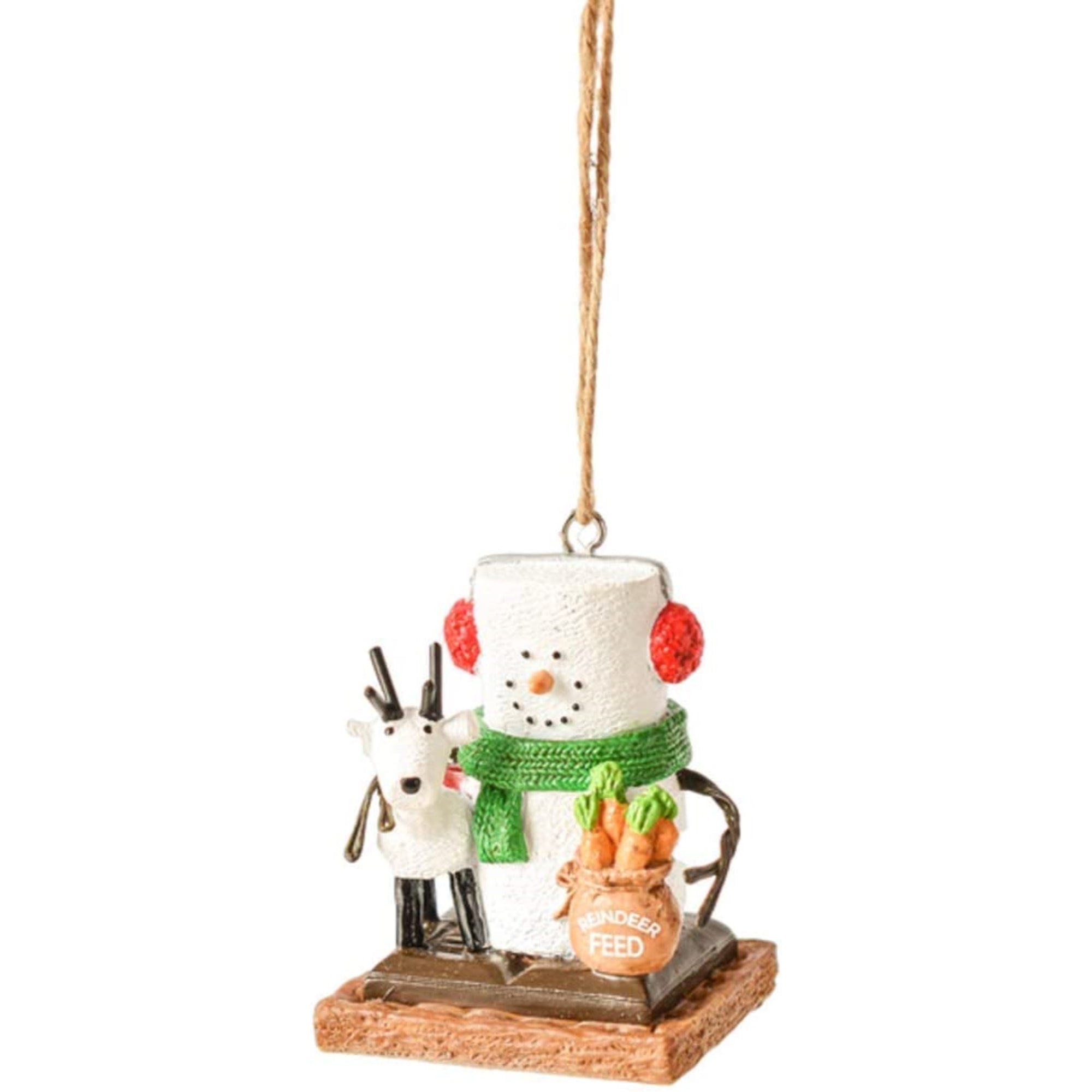 Ganz Smores With Reindeer Snowman Plastic Holiday Christmas Ornament