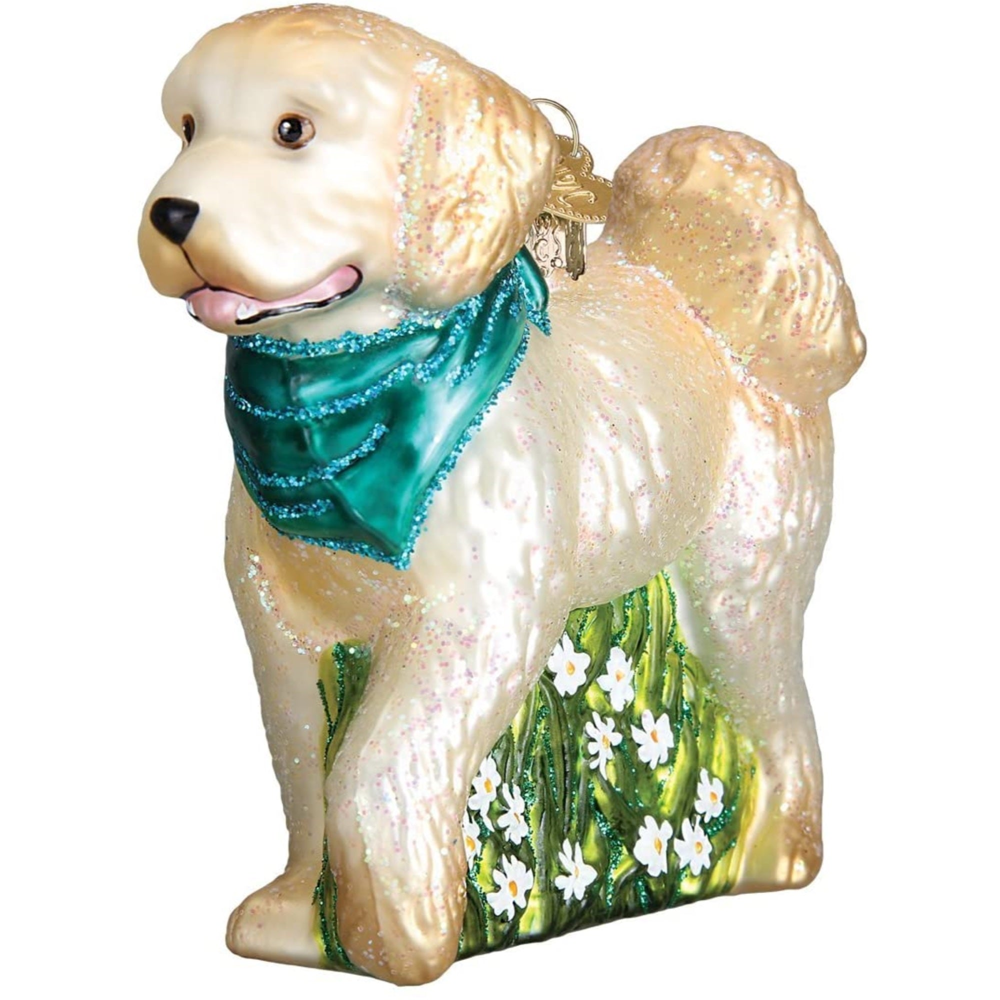 Old World Christmas Glass Blown Doodle Dog Ornament