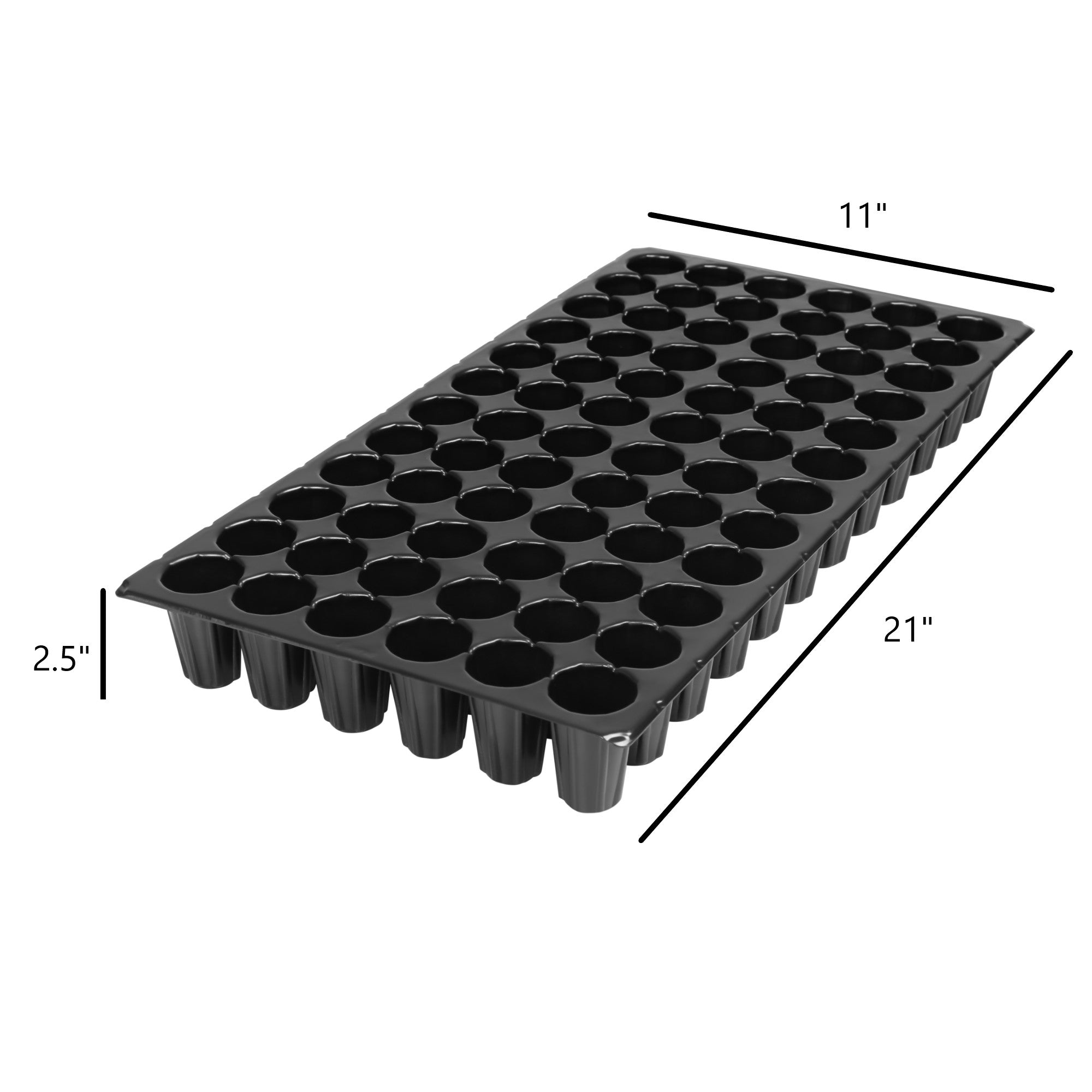 Sunpack 21"x11" 72-Cell Extra Strength Round Insert, for Greenhouses, Gardening, and Seedlings, Black, Fits 10"x20" Trays