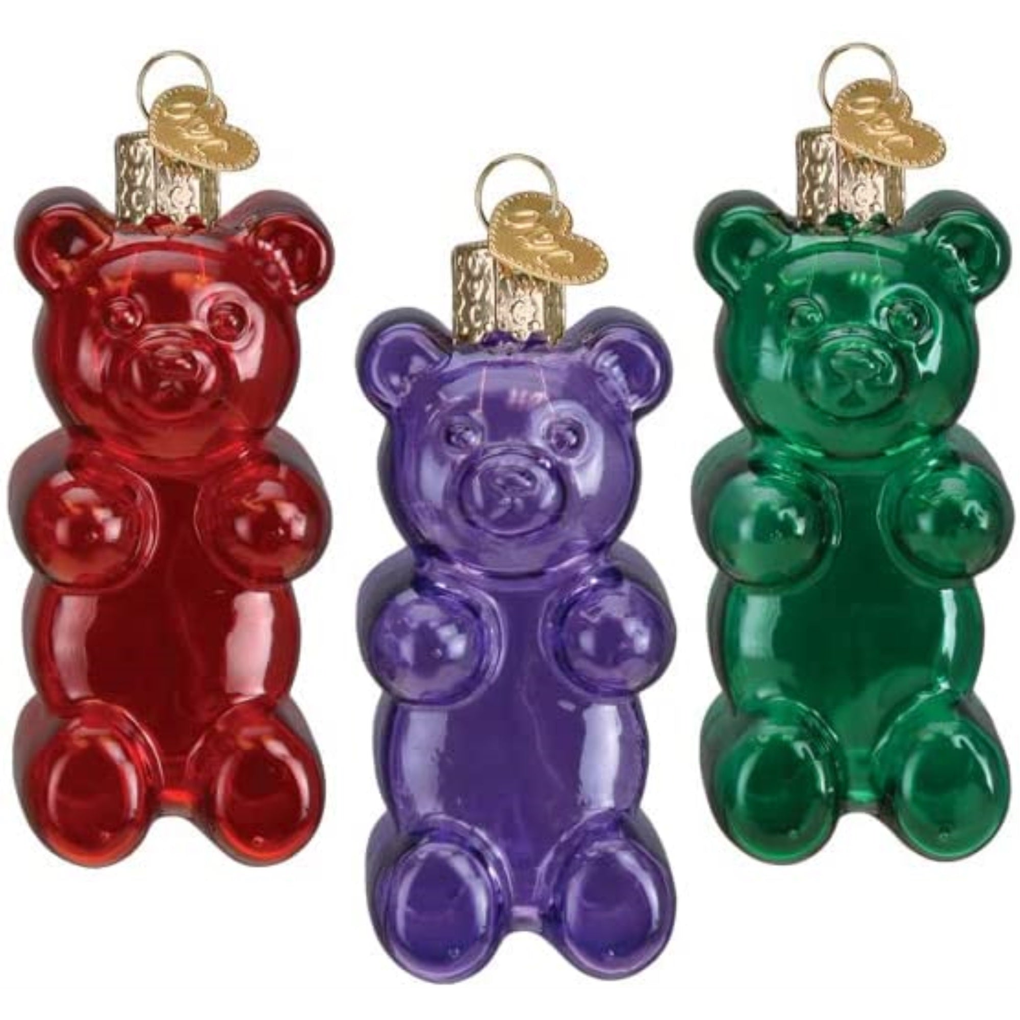 Old World Christmas Jelly Bear Set Glass Blown Ornament for Christmas Tree