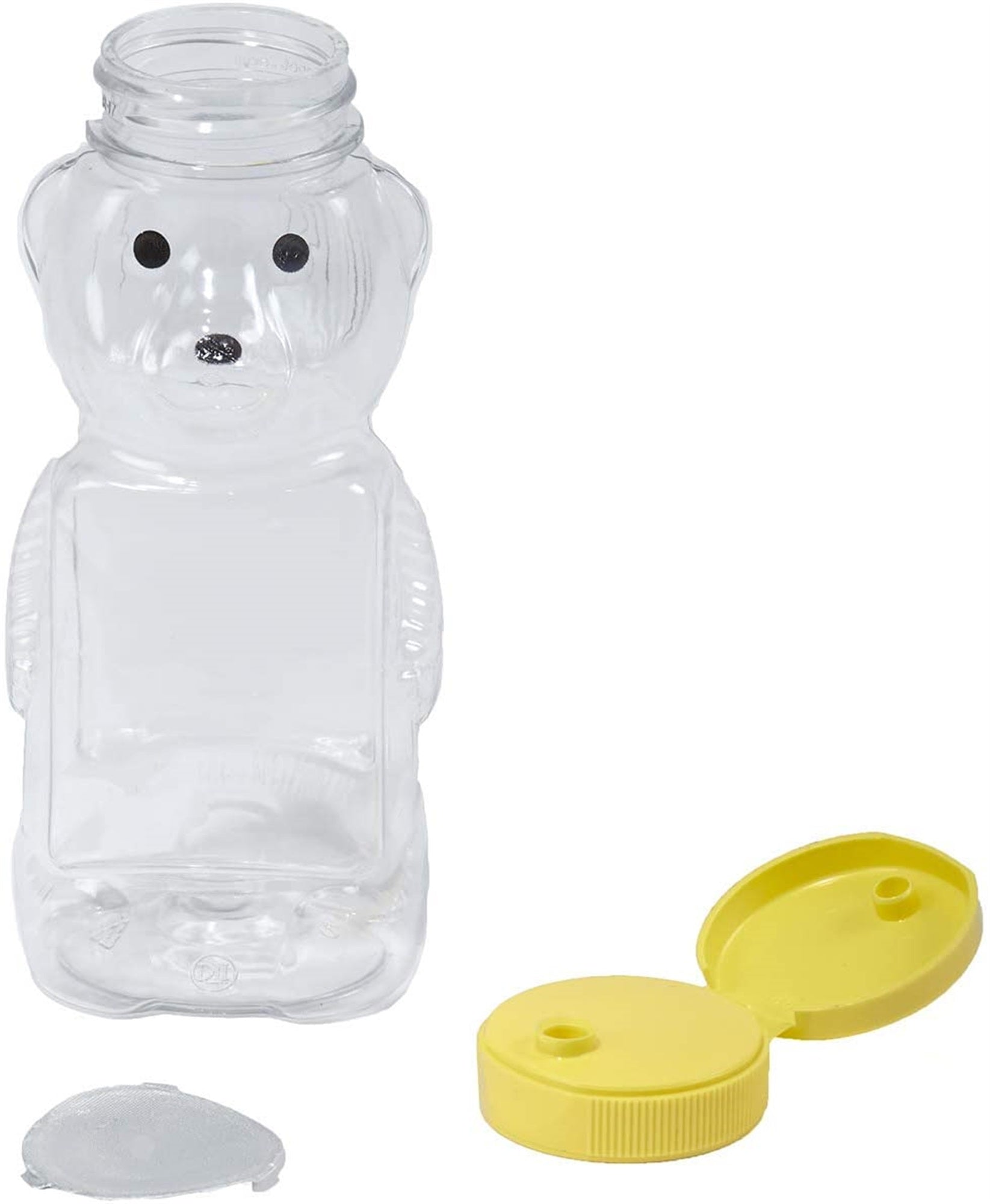 Little Giant Plastic Bear Bottle Honey Squeeze Bottle with Flip-top Lid (12 Ounce, 12 Pack)