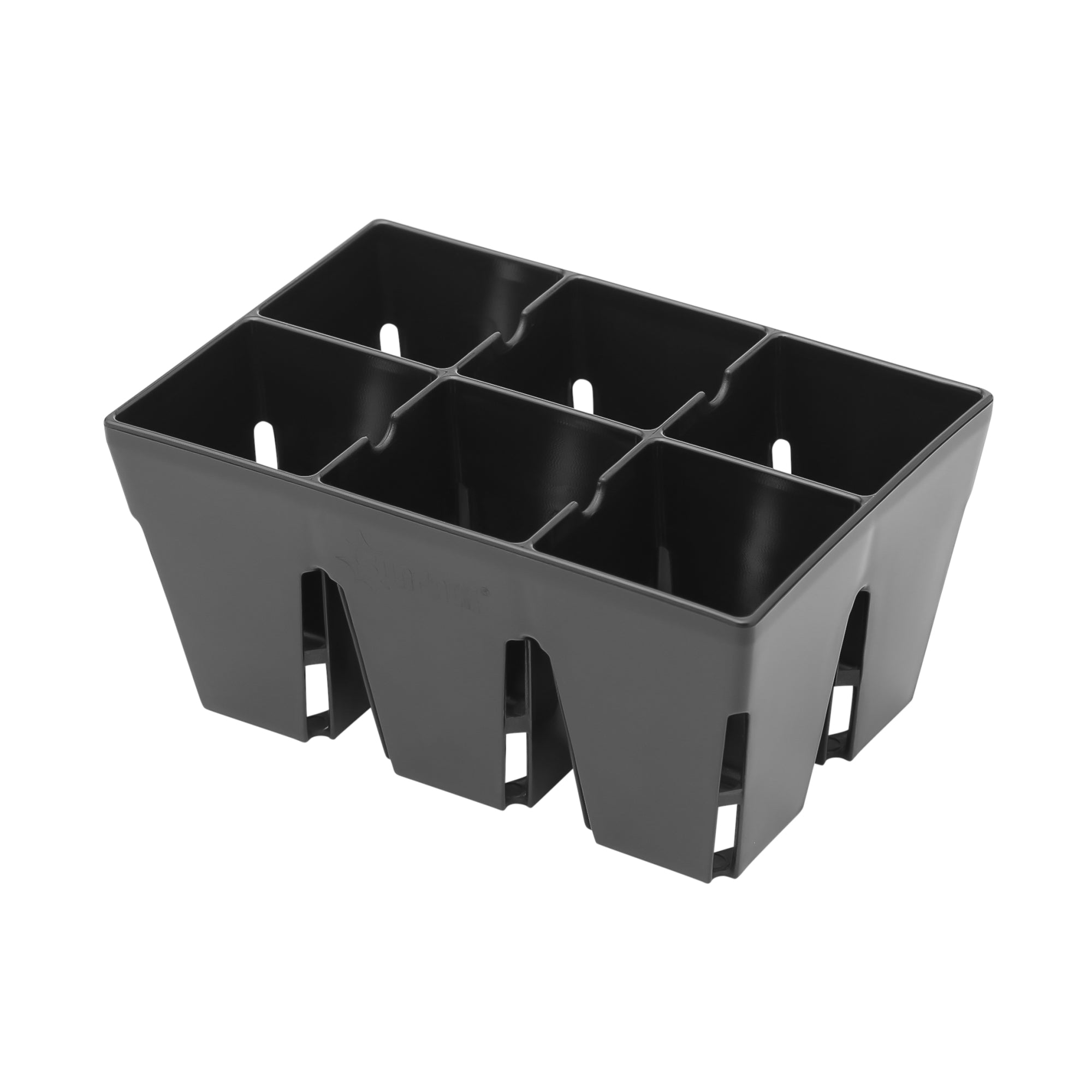 Sunpack 5"x3.25" 6-Cell Mega Square Insert, for Greenhouses and Indoor Seed Starting, Black