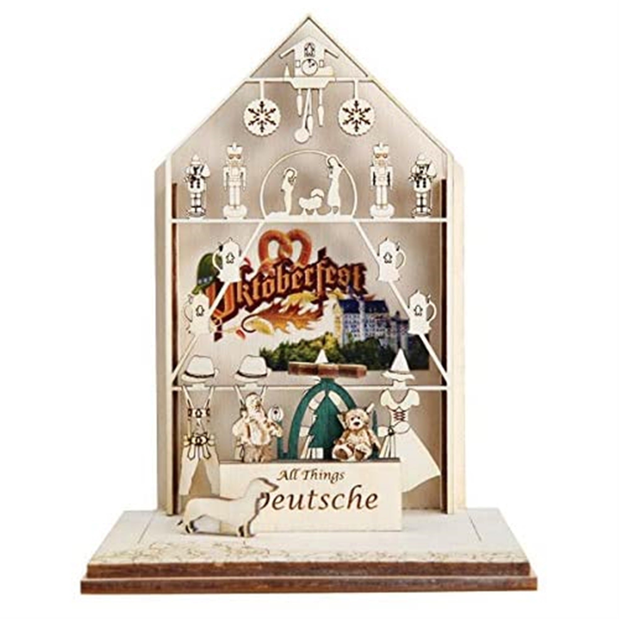 Old World Ginger Cottages Wooden Ornaments All Things German, 5.12"