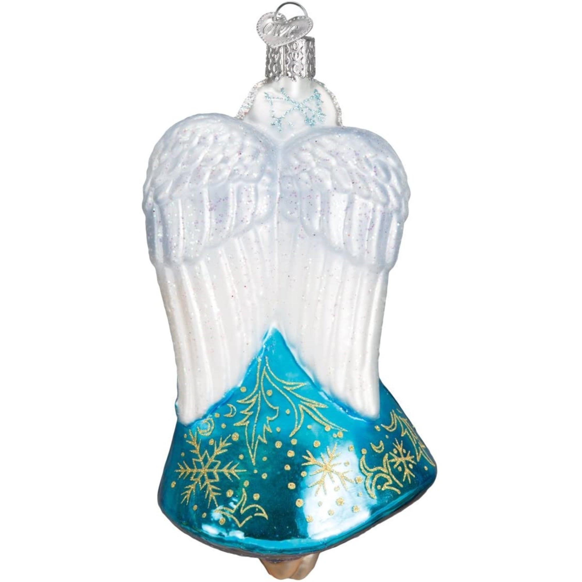 Old World Christmas Glistening Snowflake Angel Glass Blown Ornament