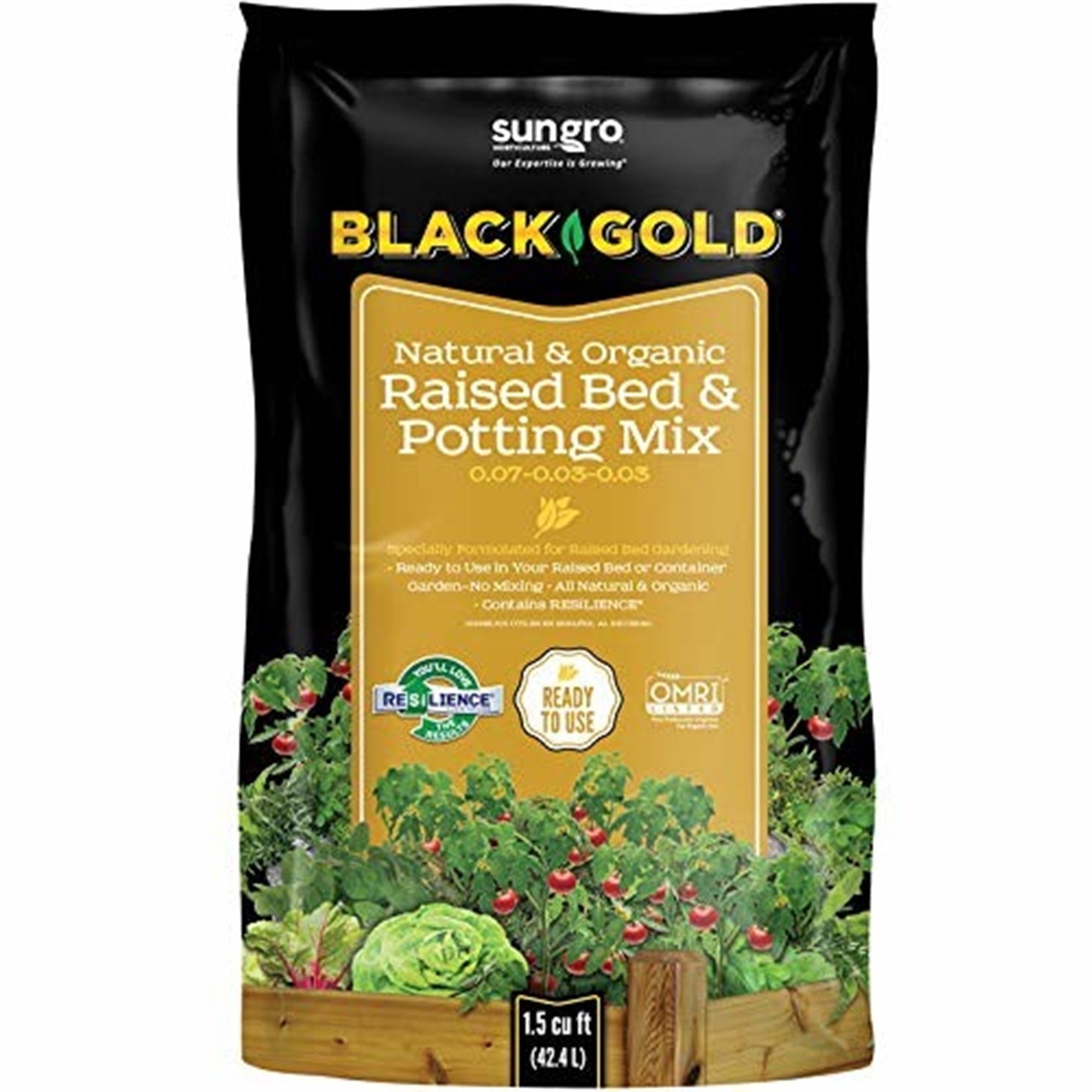 Black Gold Natural & Organic Raised Bed & Potting Mix, 1.5 Cu Ft