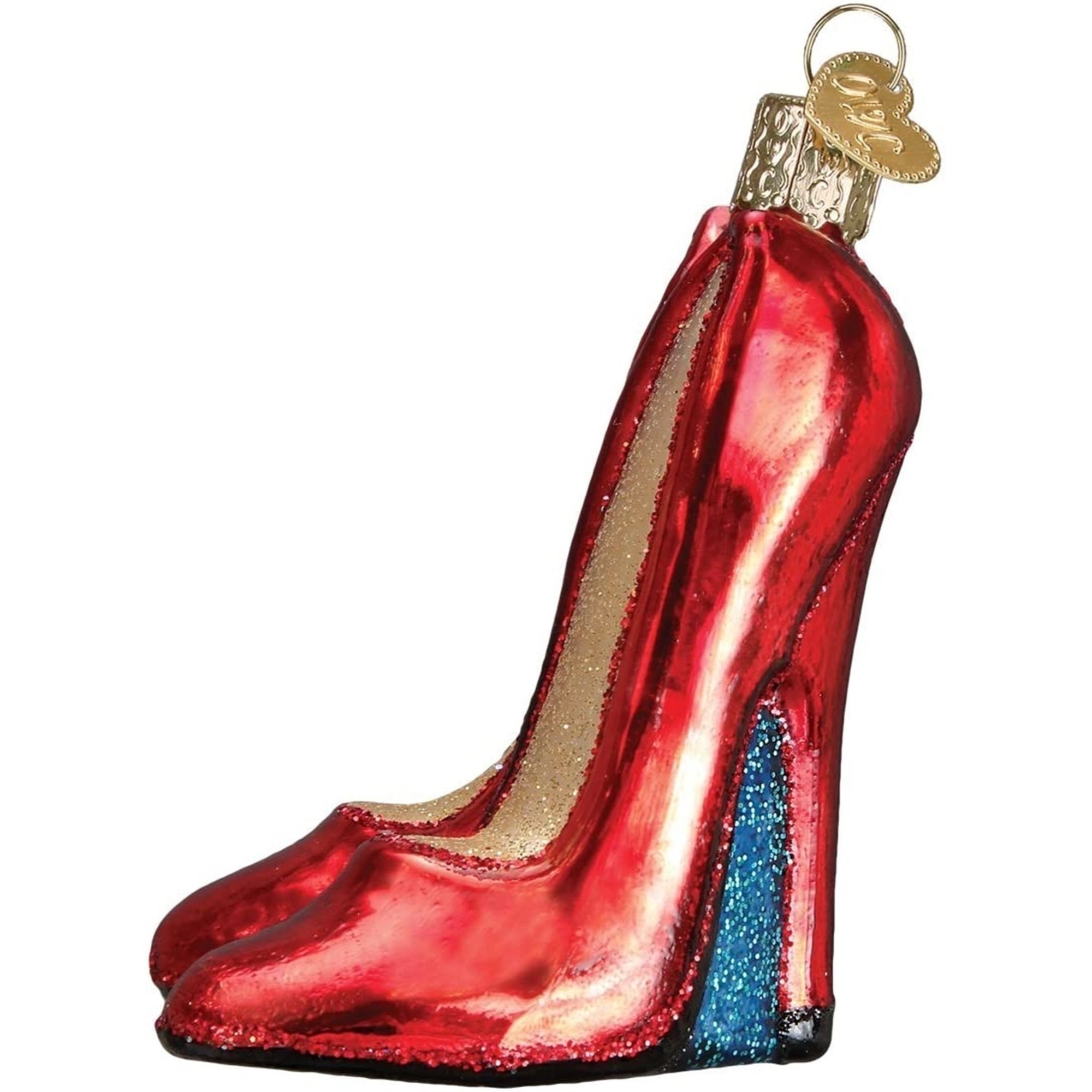 Old World Christmas Glass Blown Glamour Heels Ornament