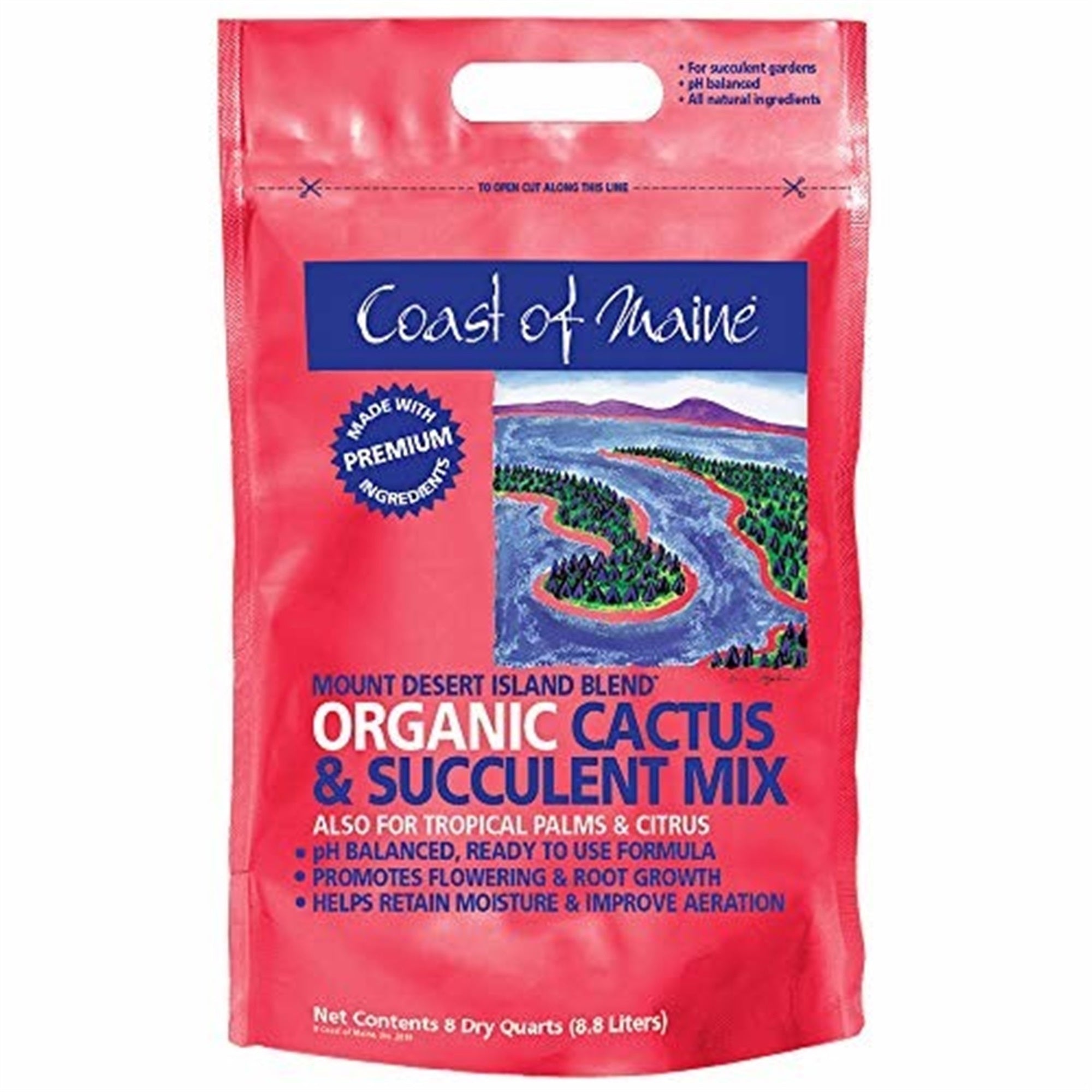 Coast of Maine Mount Desert Island Blend Organic Cactus & Succulent Mix, Tropical Palms & Citrus, 8 QT