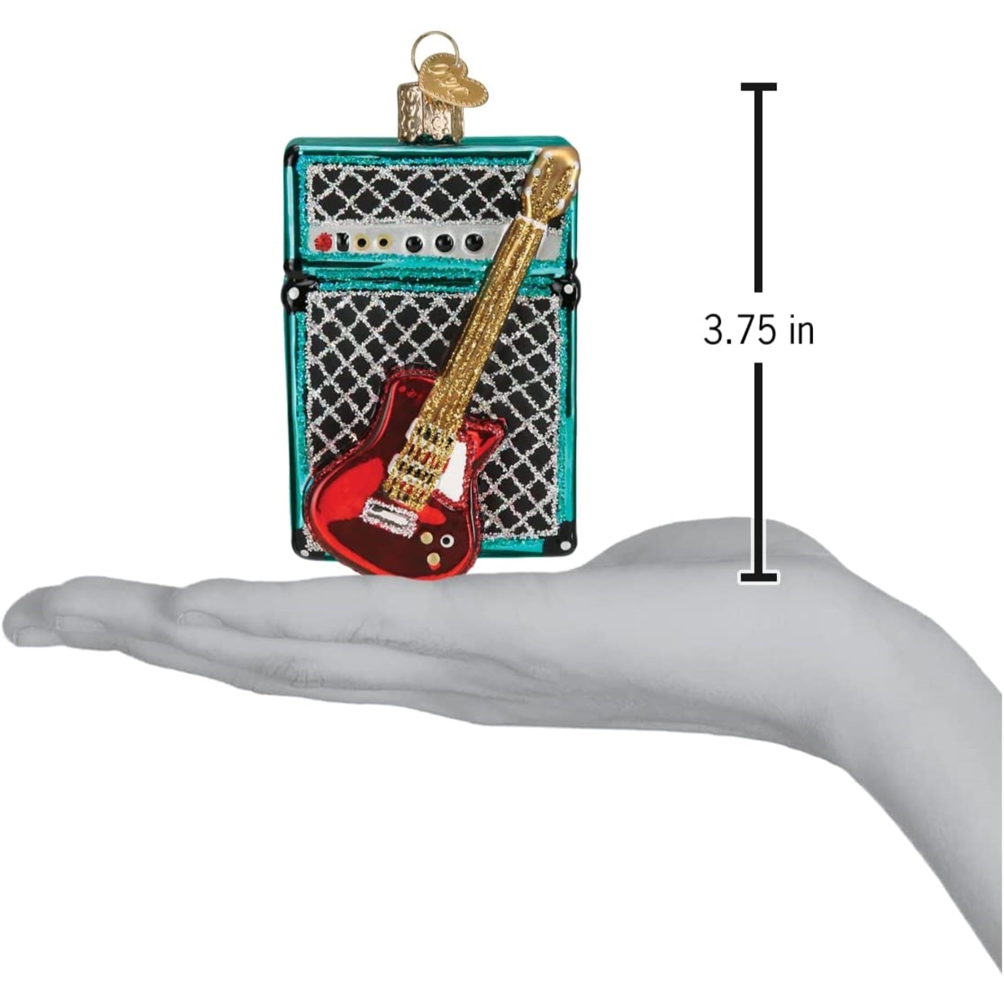 Old World Christmas Glass Blown Guitar & Amp Ornament, 3.75"