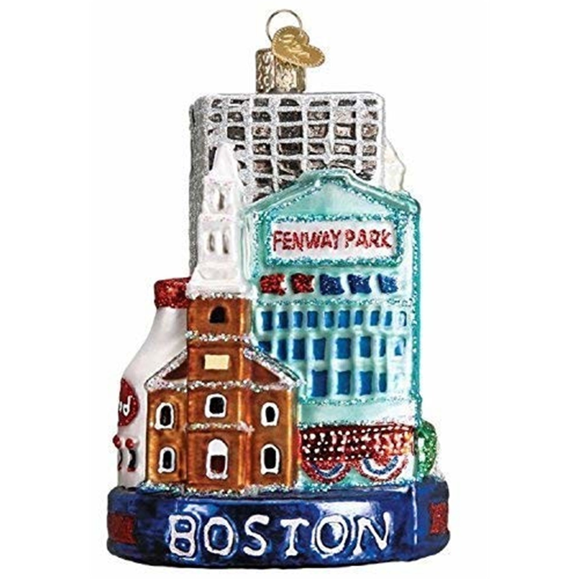 Old World Christmas Blown Glass Christmas Ornament, City of Boston