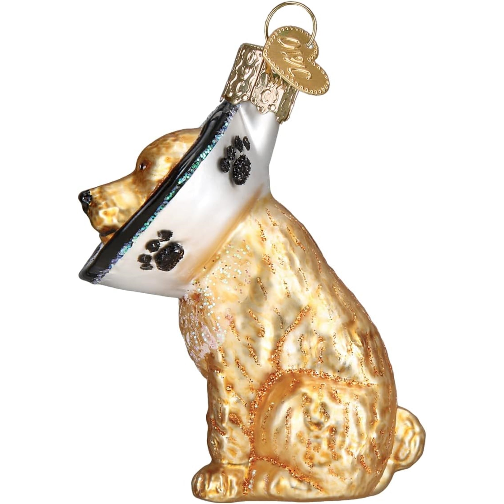 Old World Christmas Cone of Shame Dog Glass Blown Ornament for Christmas Tree