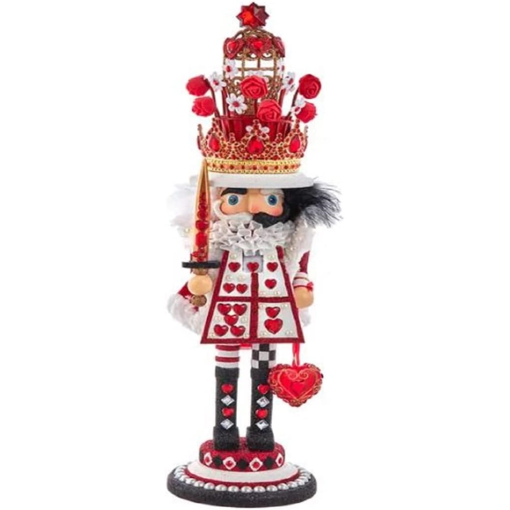 Kurt Adler Hollywood King of Hearts Nutcracker, Multicolored, 18"