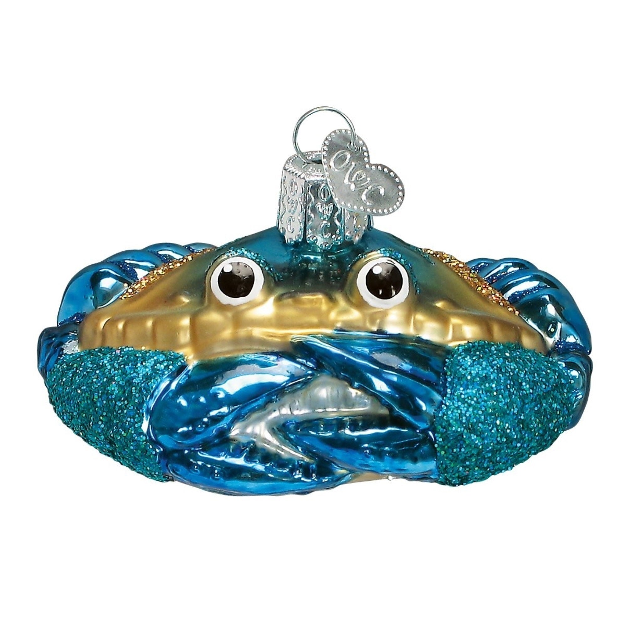 Old World Christmas Blue Crab Glass Blown Ornament