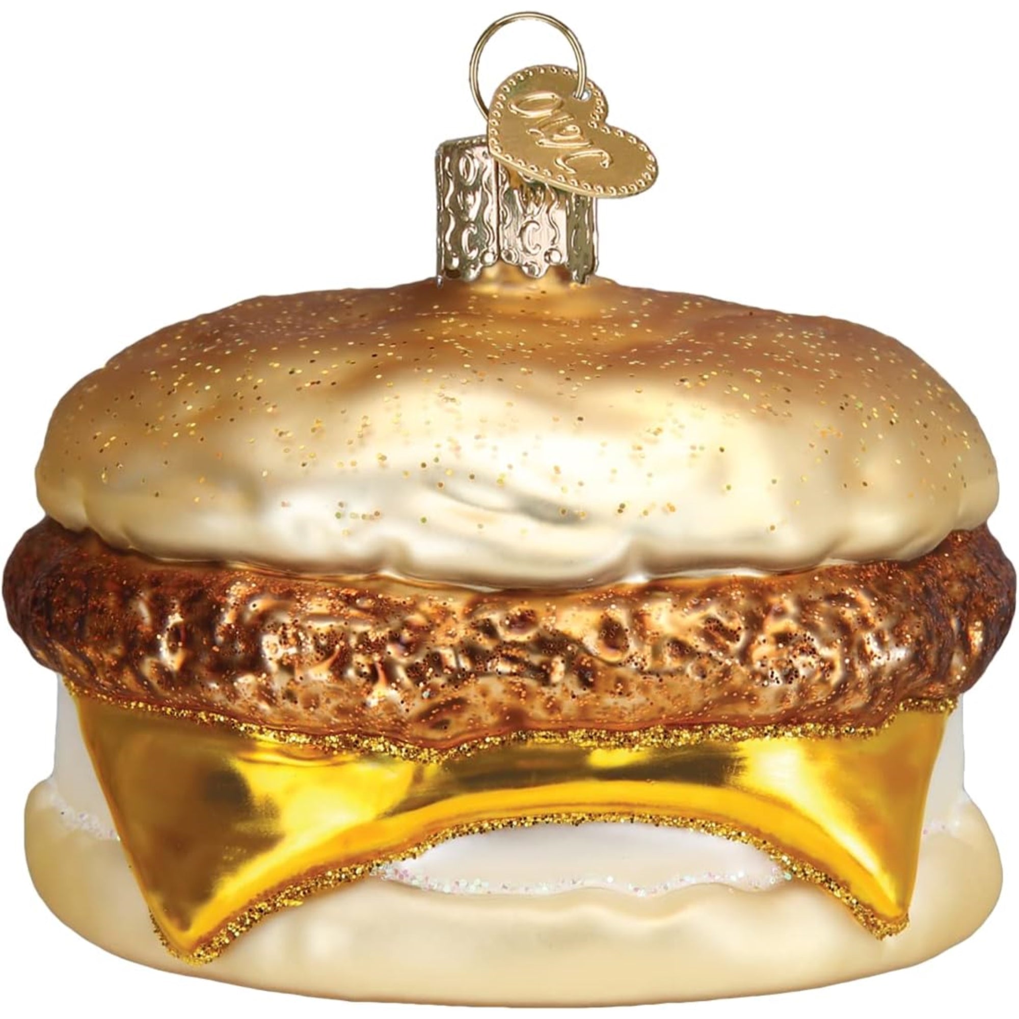 Old World Christmas Breakfast Sandwich Blown Glass Holiday Ornament