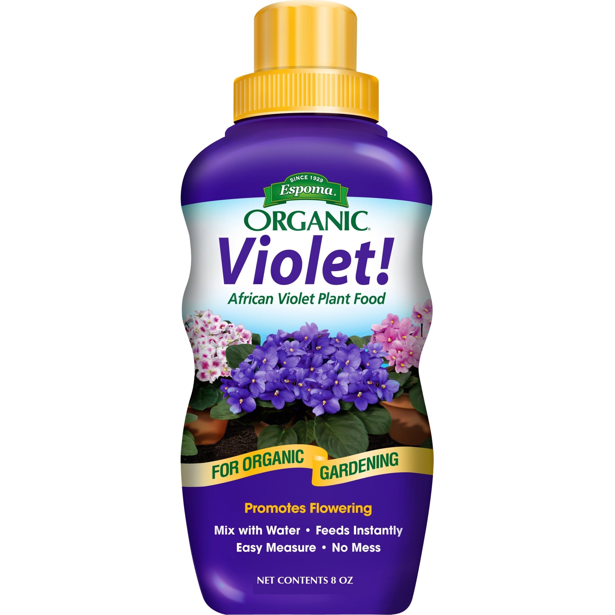 Espoma Organic Violet! Plant Food and Bloom Booster for All Violets and Indoor Flowering Plants, Promotes Vigorous Growth and Blooming, Liquid Concentrate, 8 fl oz