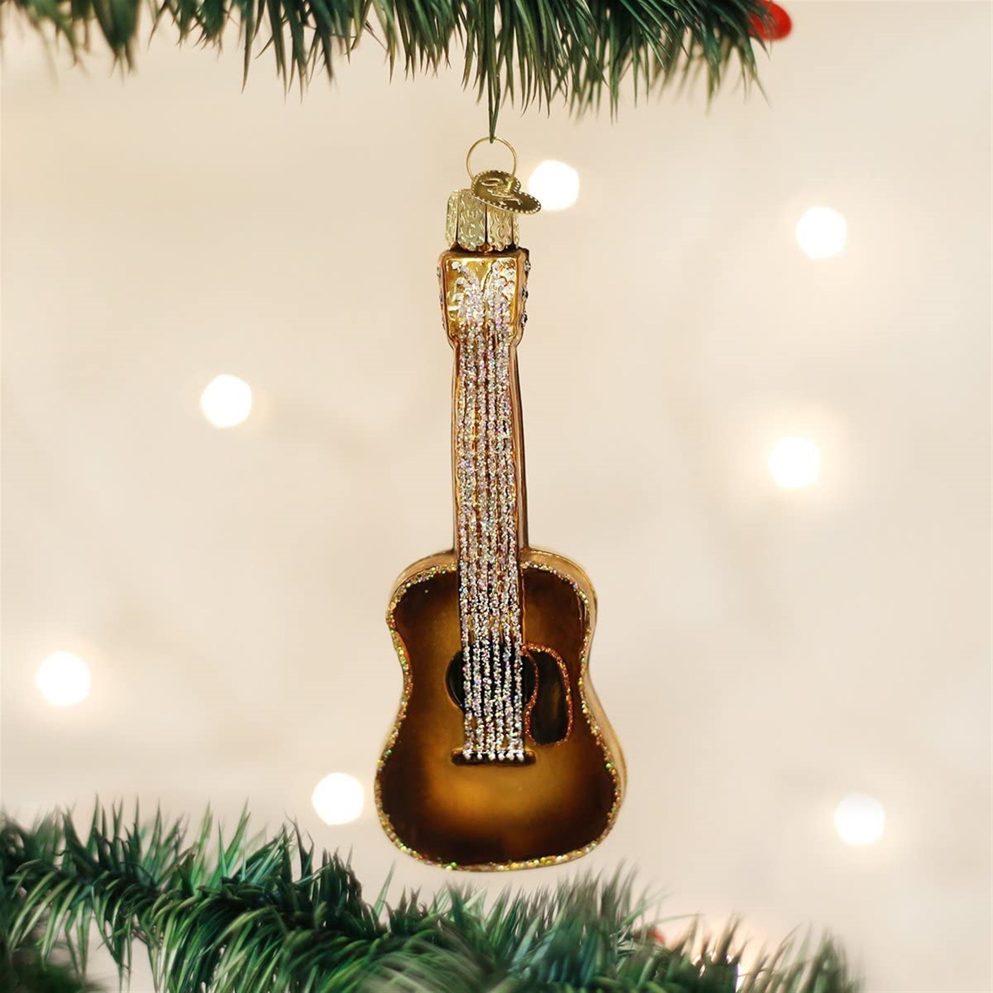 Old World Christmas Glass Blown Guitar Ornament