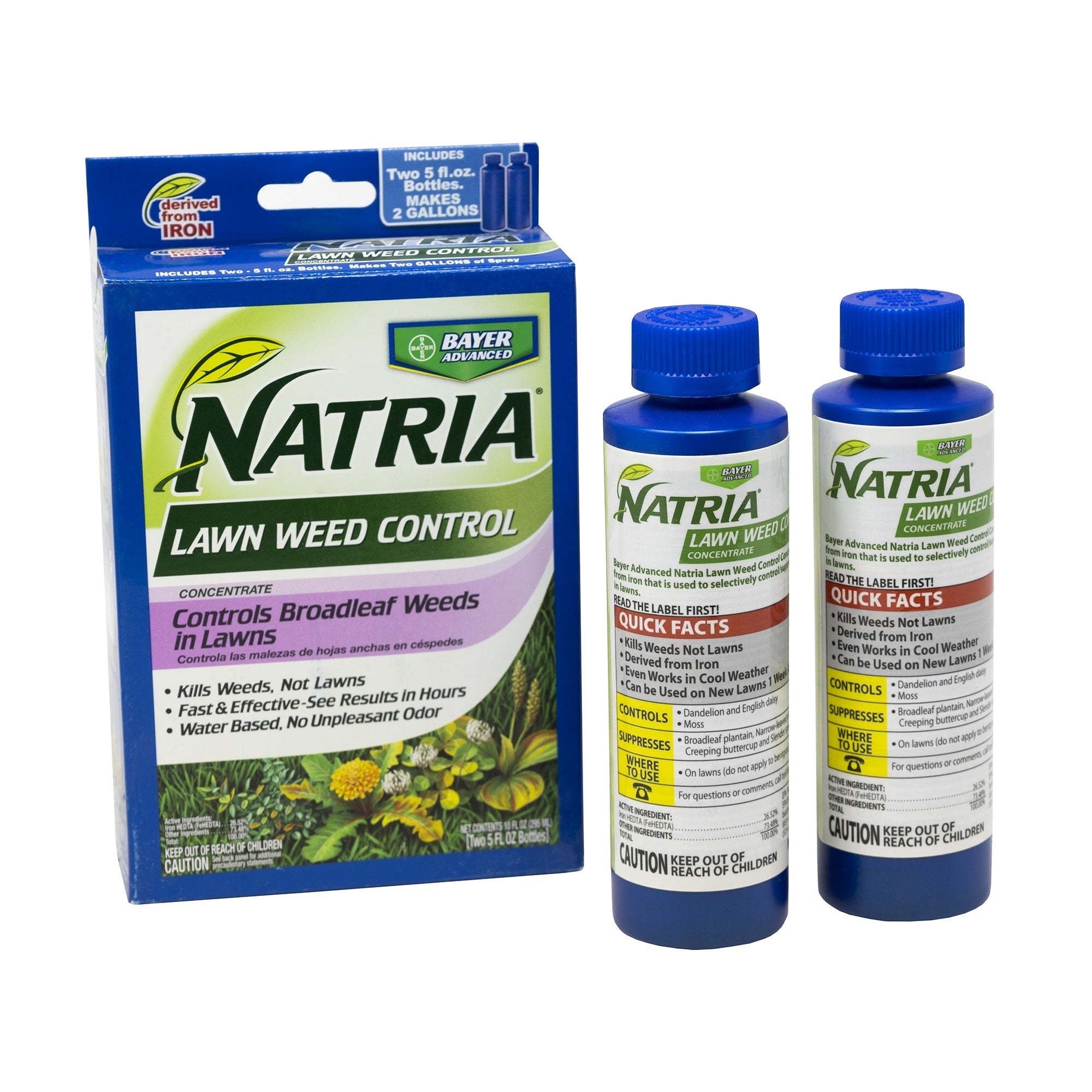 Natria Lawn Weed Killer Herbicide Concentrate, 2 Bottles, 10 Ounces