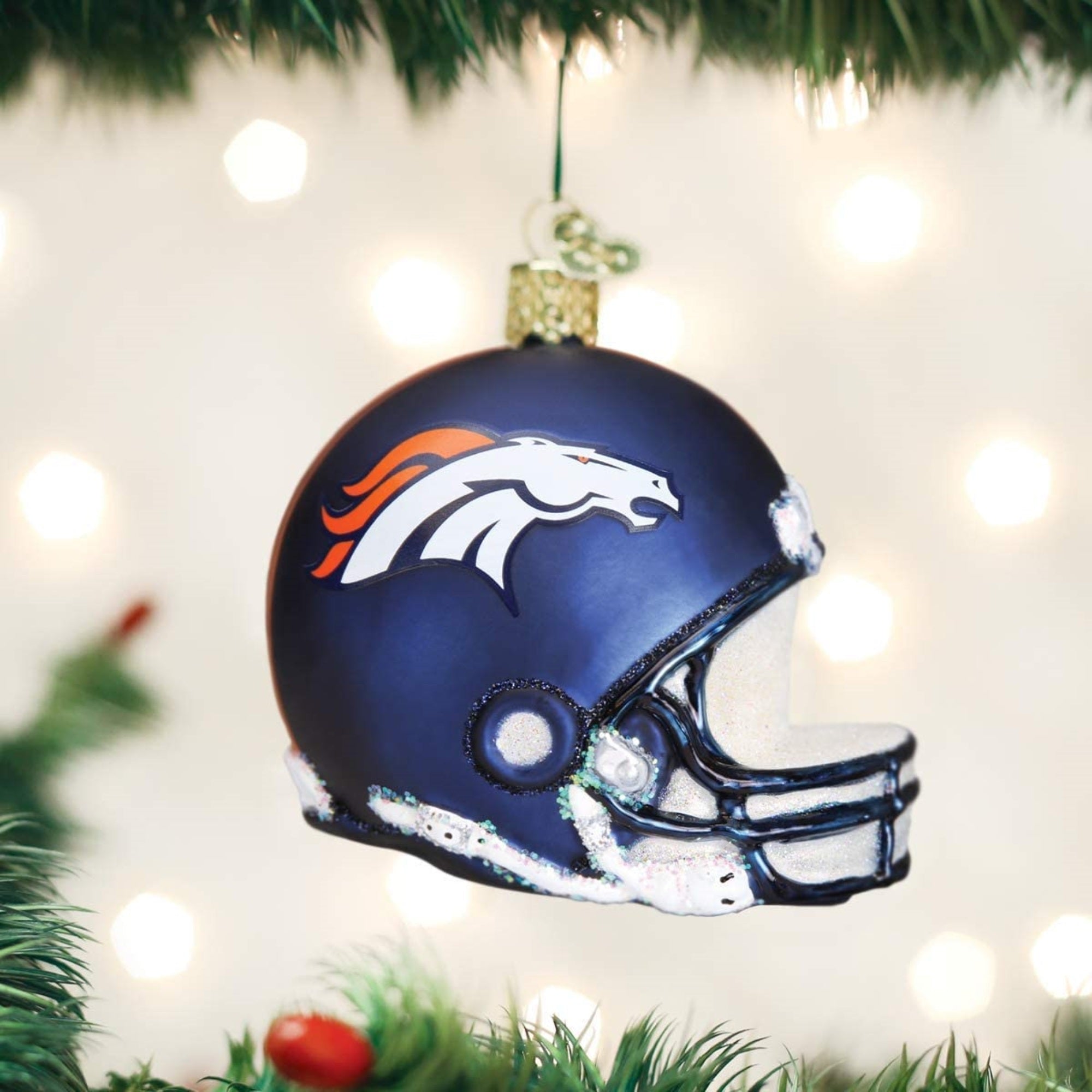 Old World Christmas Denver Broncos Helmet Ornament For Christmas Tree